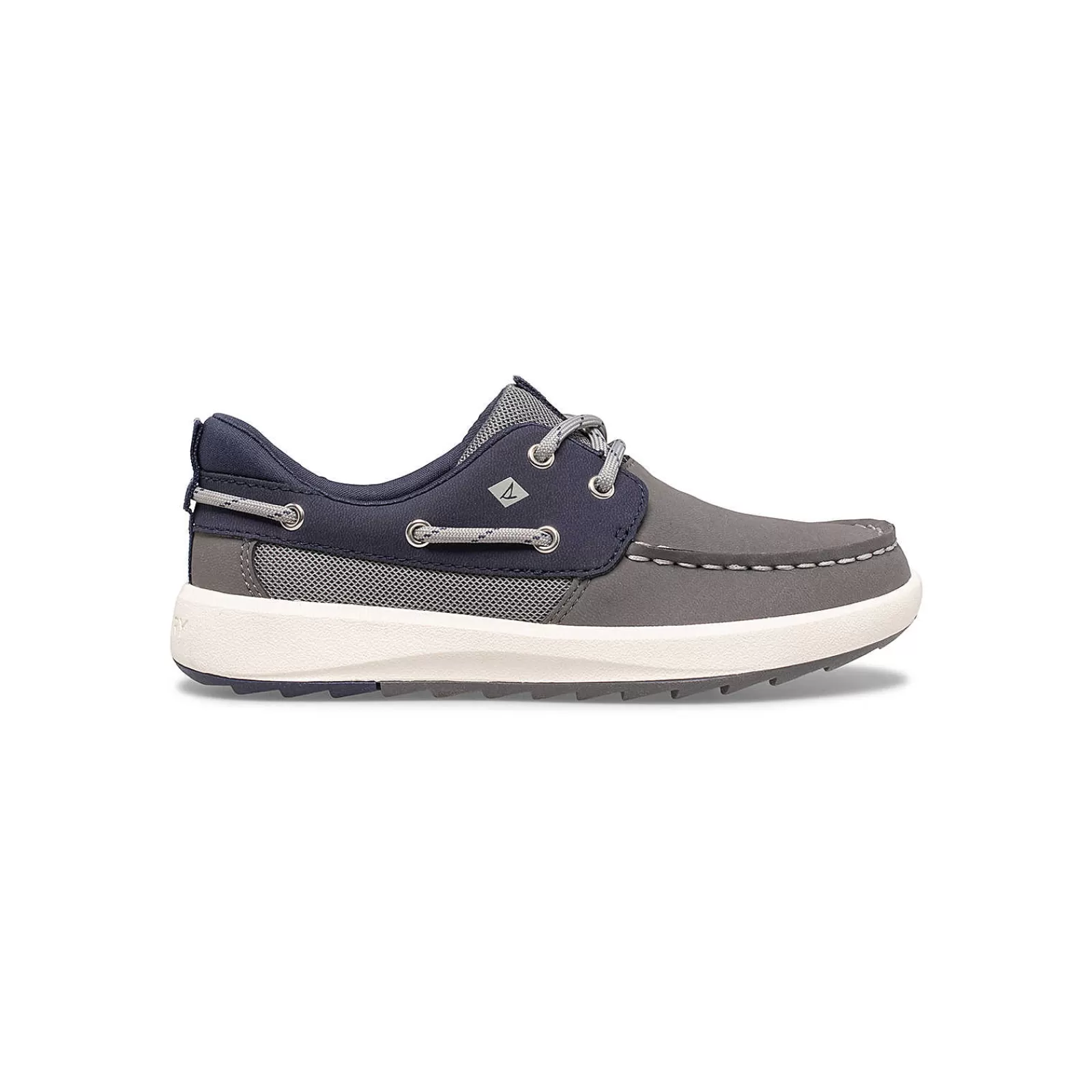 Sperry Big Kid's Fairwater PLUSHWAVE™ Boat Shoe Grey/Navy Shop