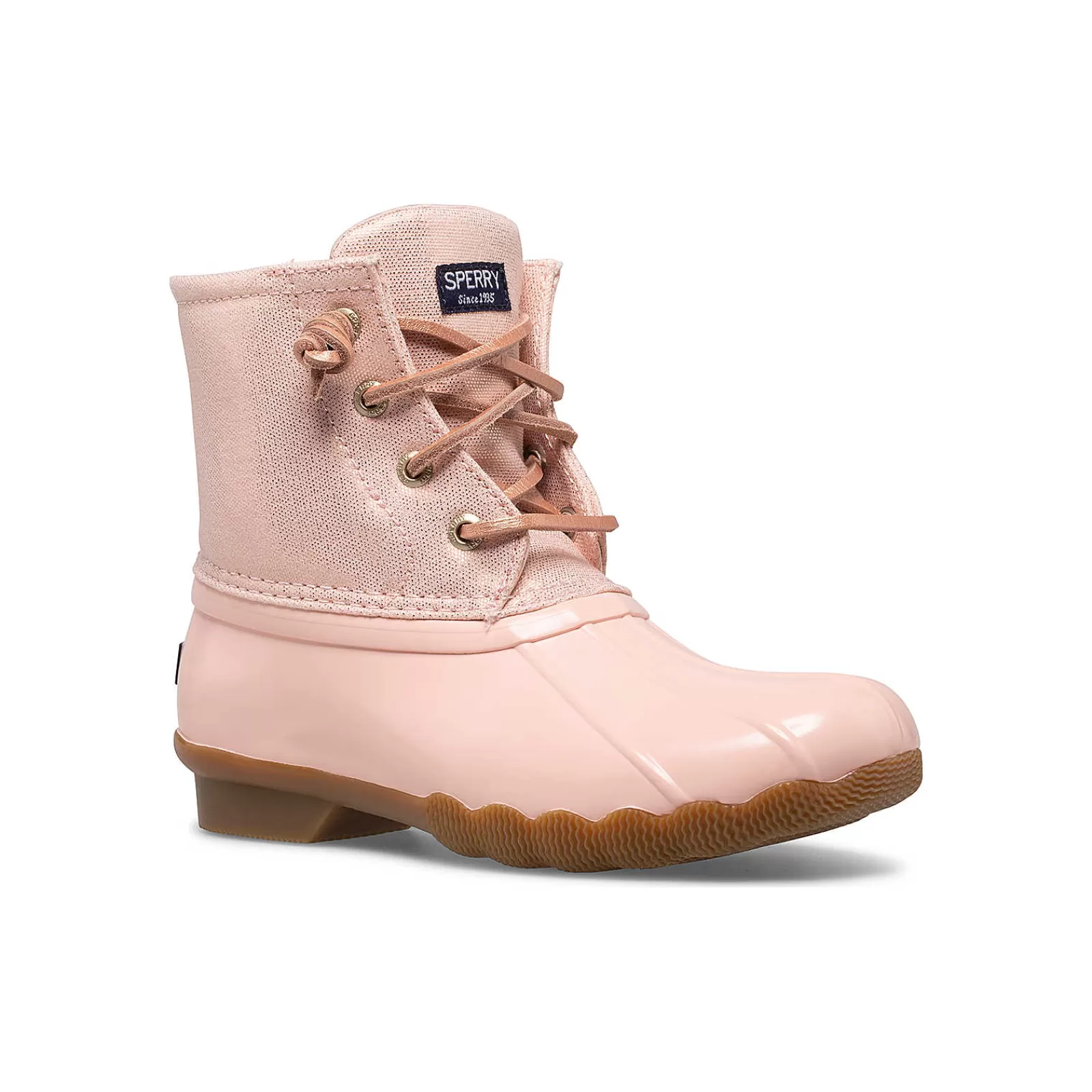 Sperry Big Kid's Saltwater Sparkle Duck Boot Blush Shimmer Flash Sale