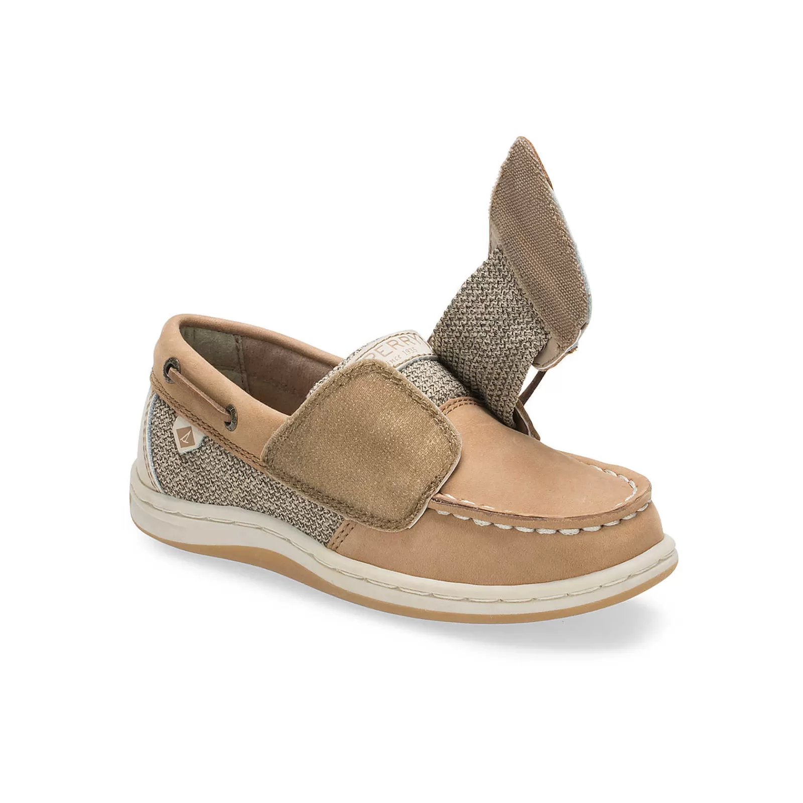 Sperry Big Kid's Songfish Junior Boat Shoe Linen / Oat Clearance