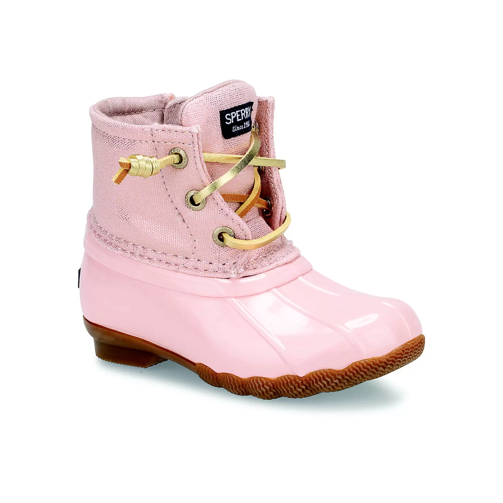 Sperry Little Kid's Saltwater Sparkle Duck Boot Blush Shimmer Clearance