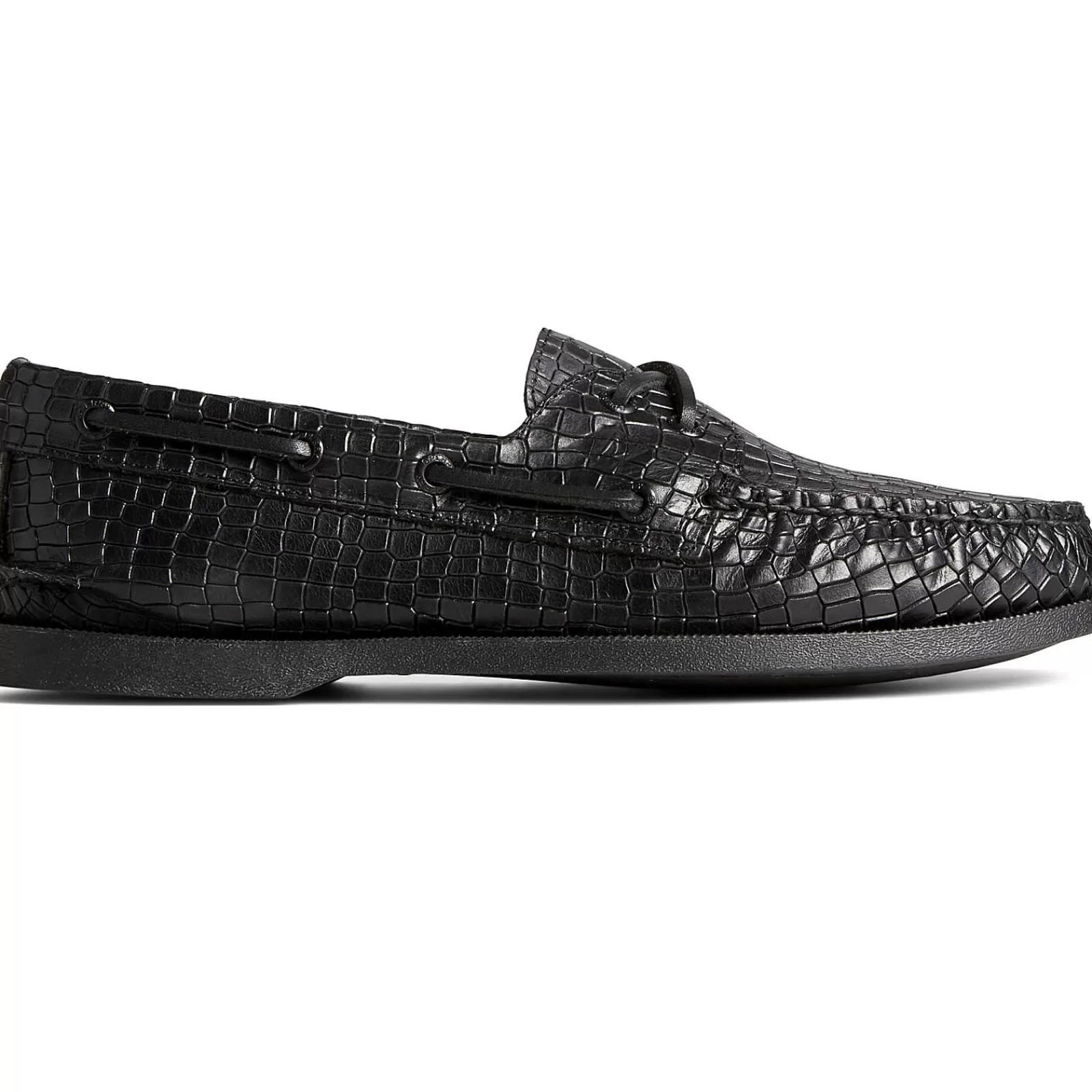 Sperry Men's Authentic Original™ Croc Embossed Boat Shoe Black Fashion