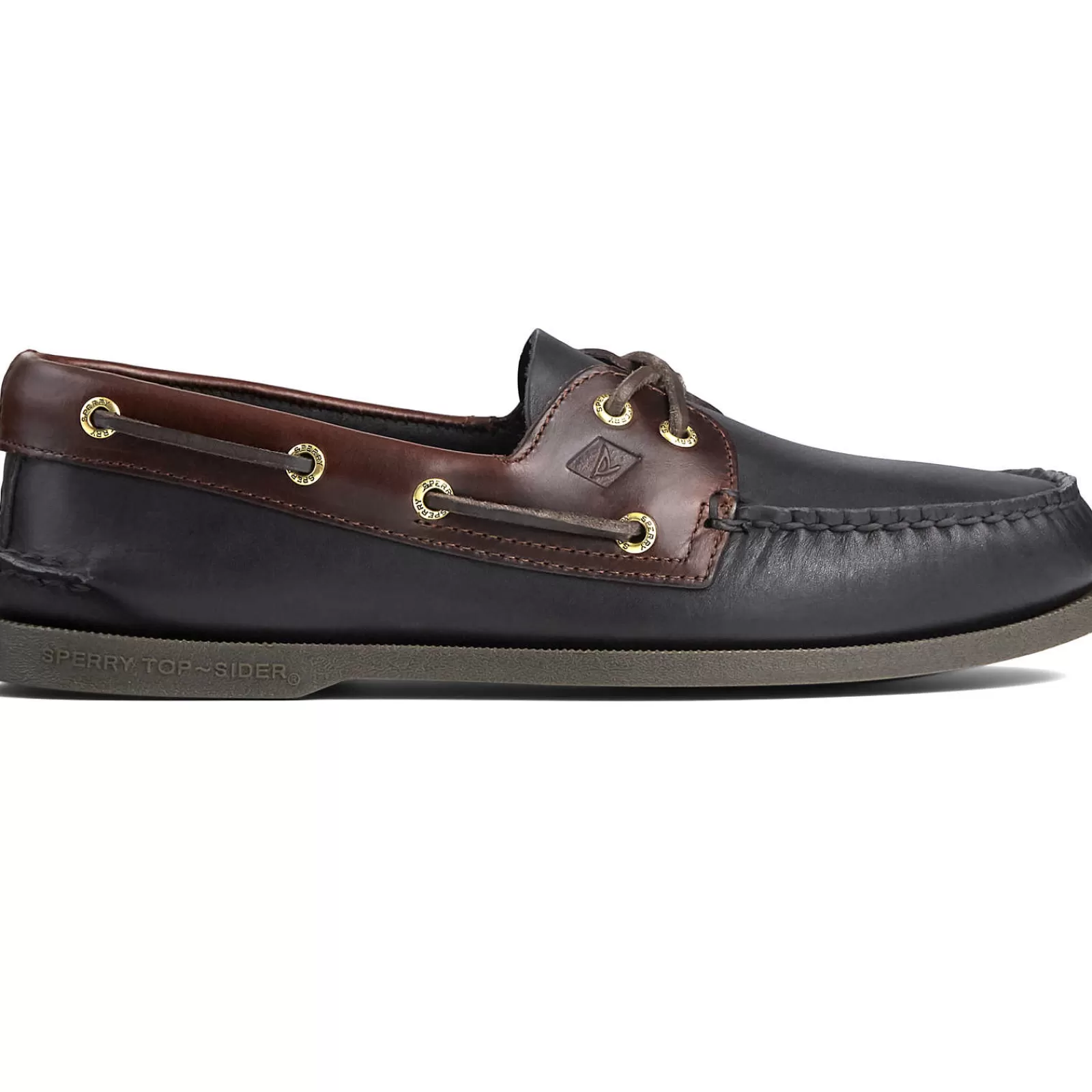 Sperry Men's Authentic Original™ Leather Boat Shoe Black Amaretto Best Sale