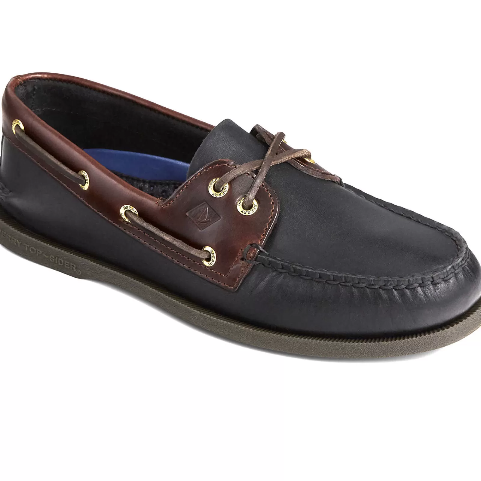 Sperry Men's Authentic Original™ Leather Boat Shoe Black Amaretto Best Sale