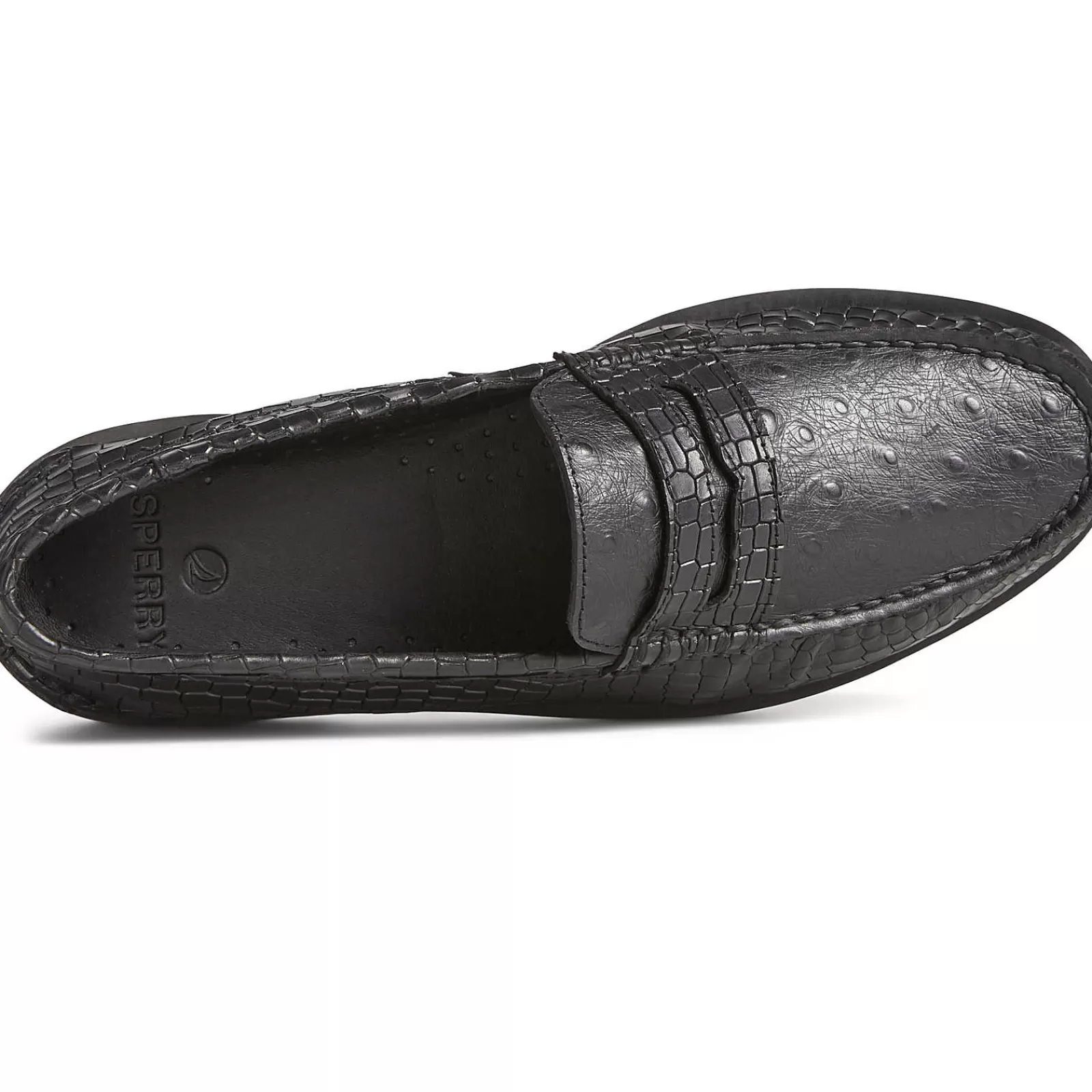 Sperry Men's Authentic Original™ Penny Double Sole Croc Embossed Loafer Black Cheap