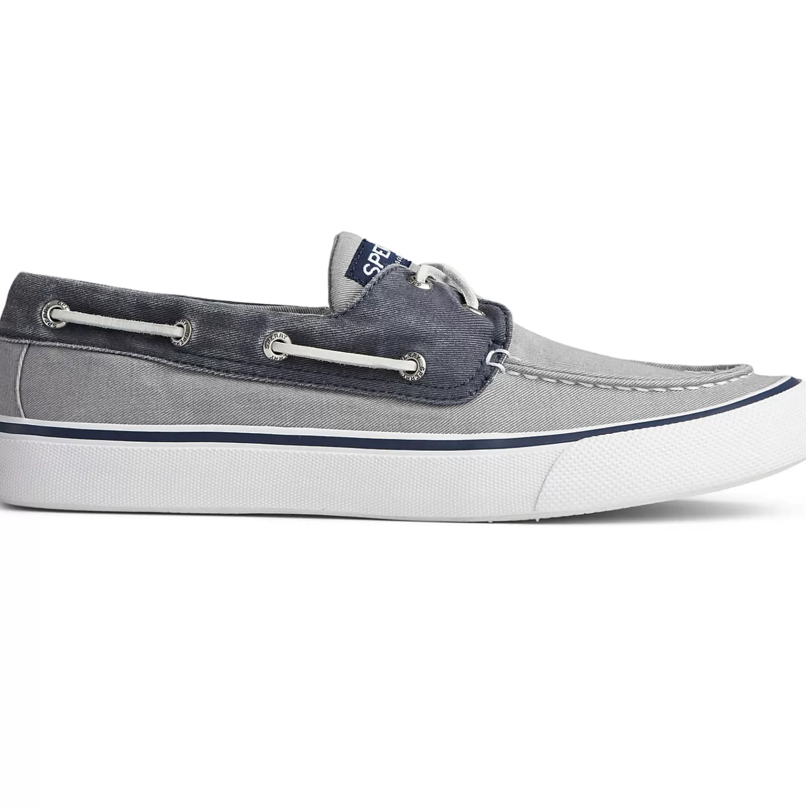 Sperry Men's Bahama II Sneaker Salt Washed Grey/Navy Cheap