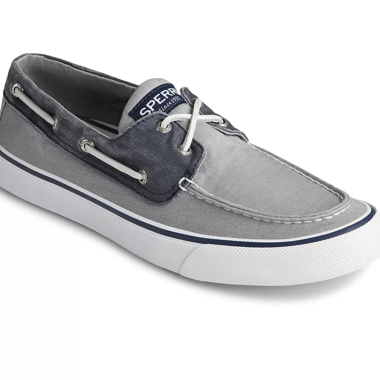 Sperry Men's Bahama II Sneaker Salt Washed Grey/Navy Cheap