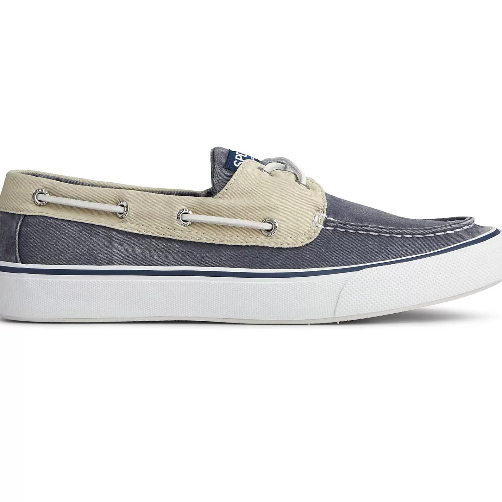 Sperry Men's Bahama II Sneaker Salt Washed Navy/Khaki New