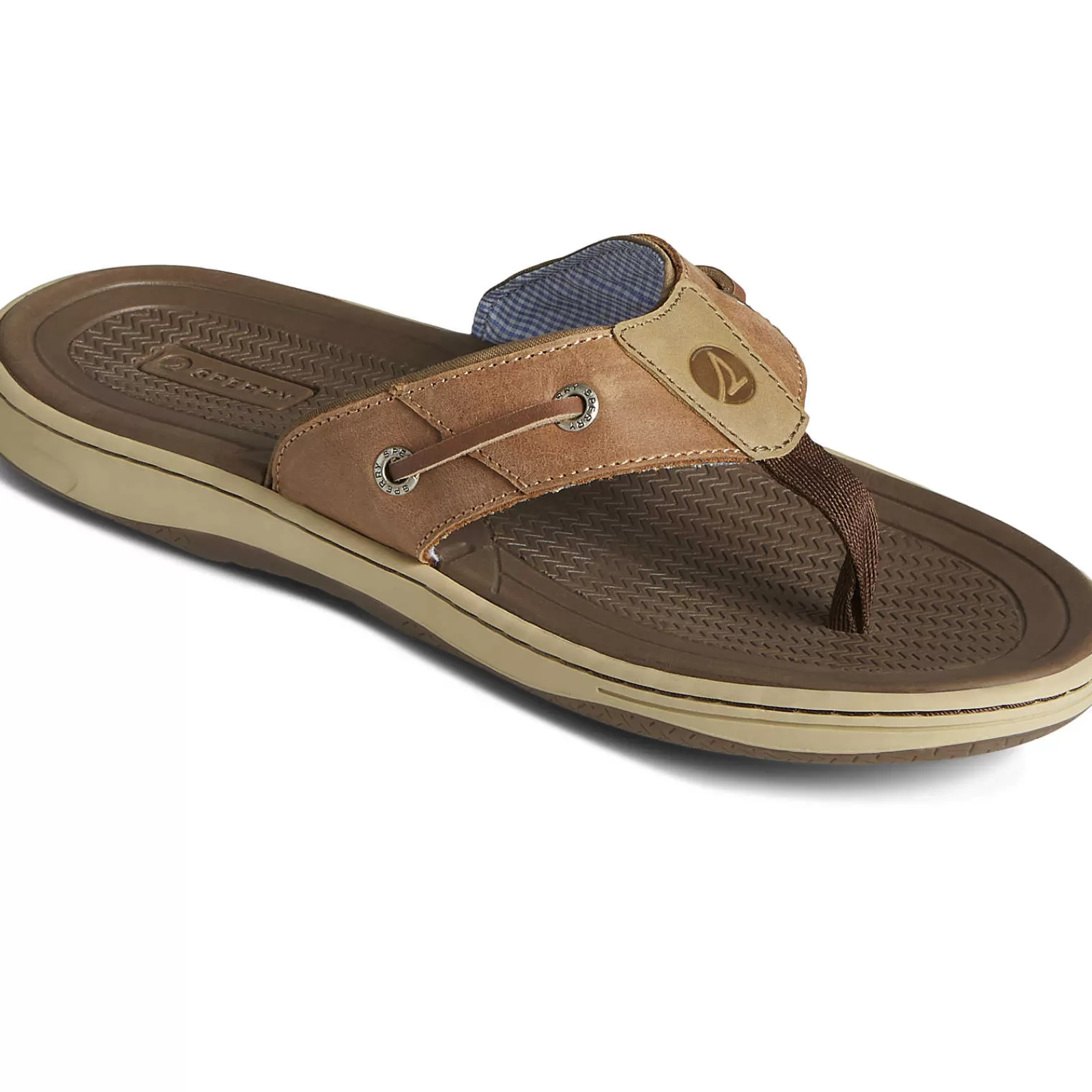 Sperry Men's Baitfish Flip Flops Tan Leather Outlet