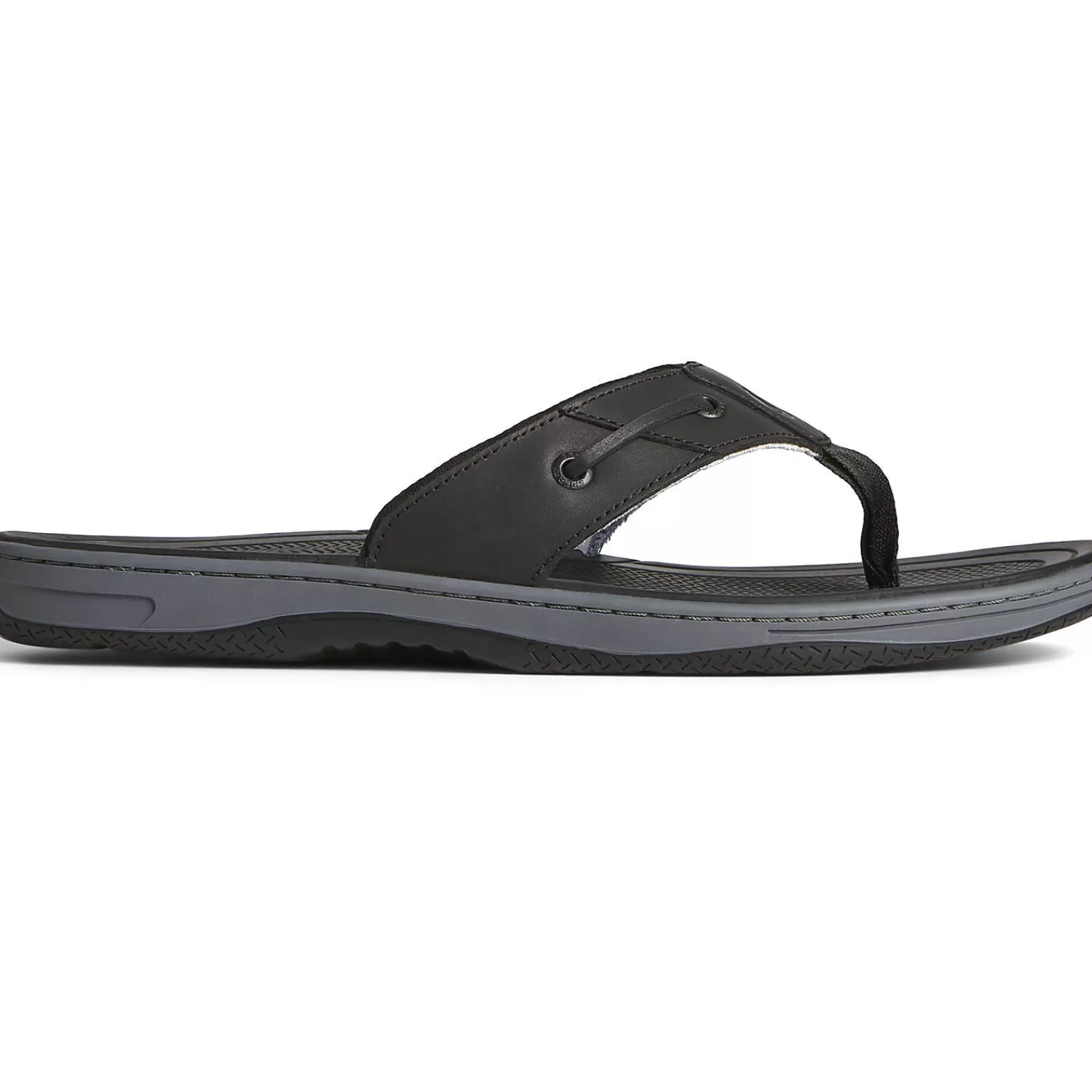 Sperry Men's Baitfish Leather Flip Flop Black Best Sale