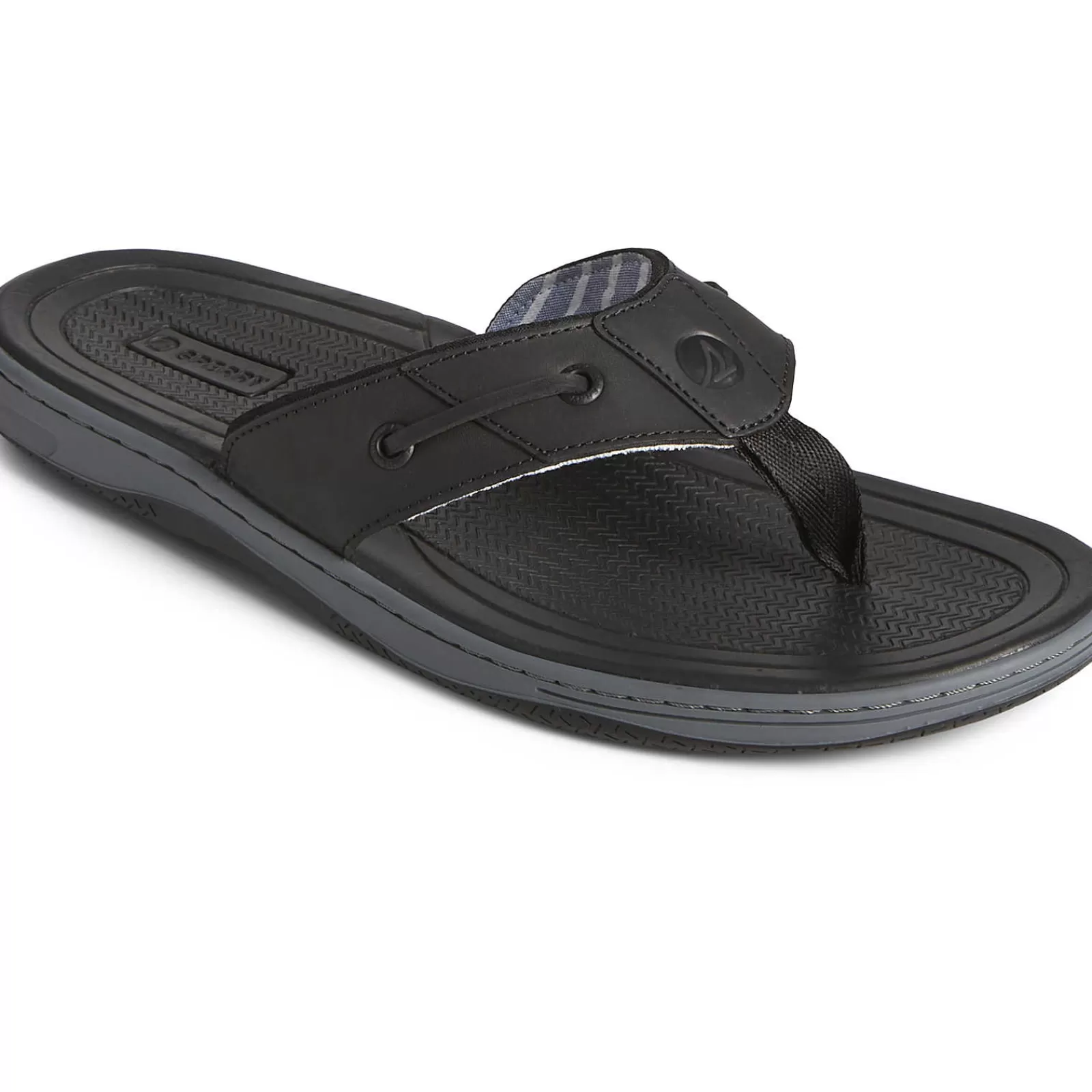 Sperry Men's Baitfish Leather Flip Flop Black Best Sale