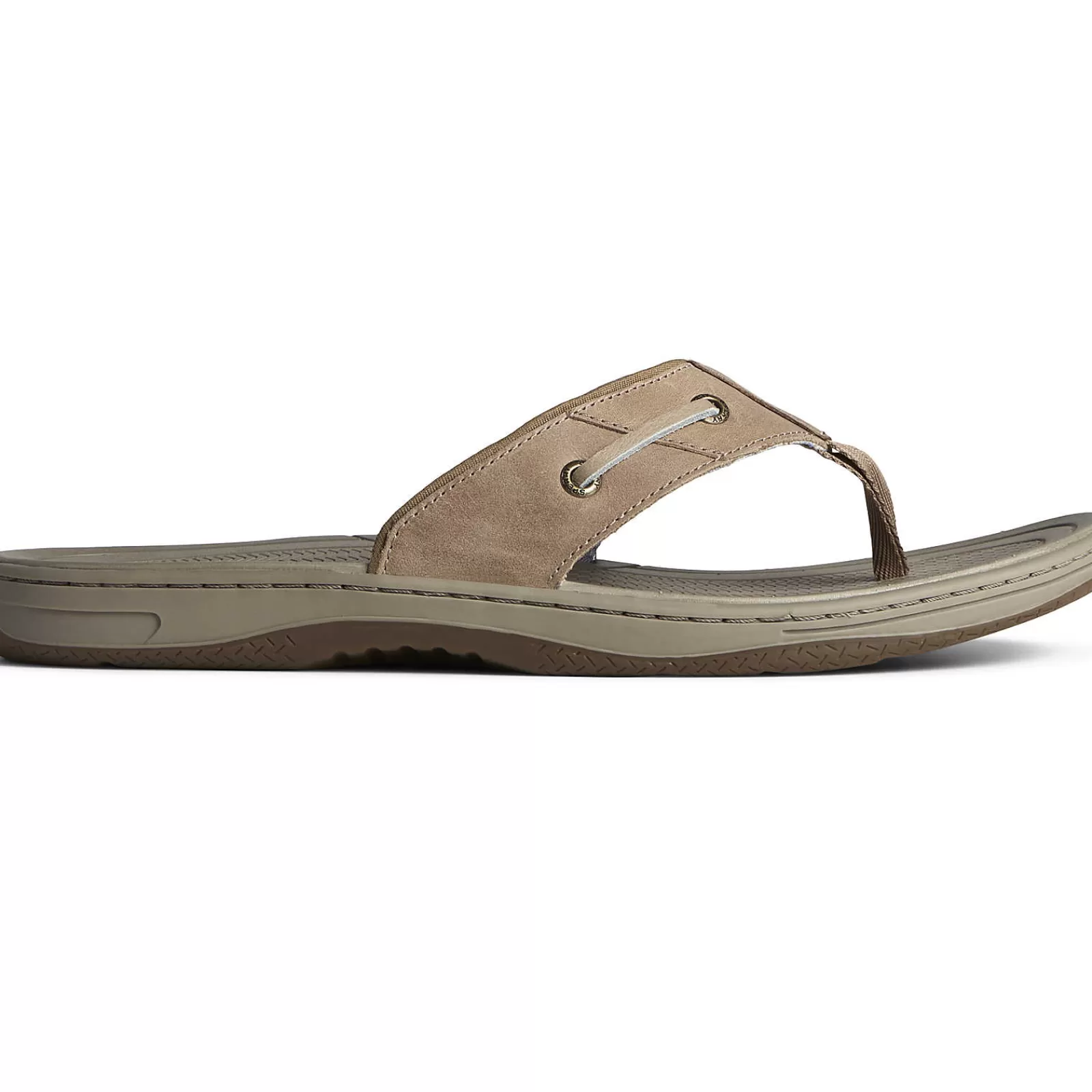 Sperry Men's Baitfish Leather Flip Flop Taupe New