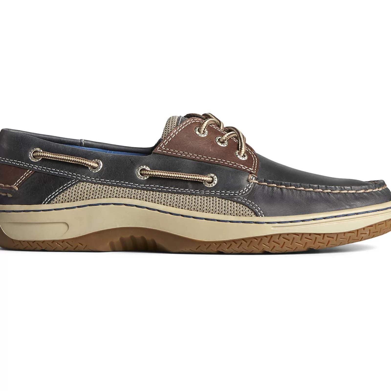 Sperry Men's Billfish™ 3-Eye Boat Shoe Navy / Brown Leather Store