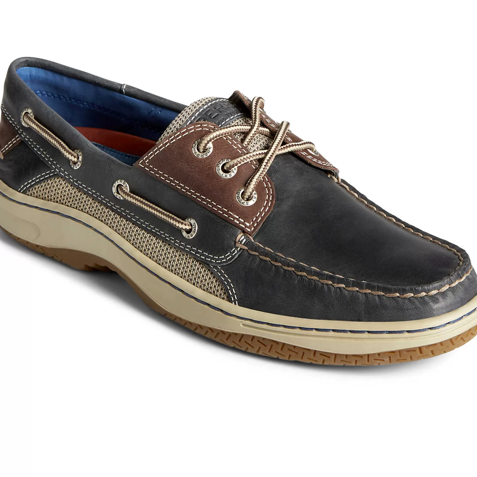 Sperry Men's Billfish™ 3-Eye Boat Shoe Navy / Brown Leather Store