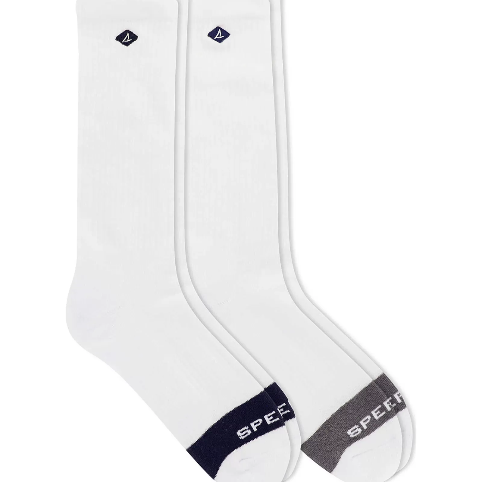 Sperry Men's Cotton Crew 2-Pack Sock White Assorted New