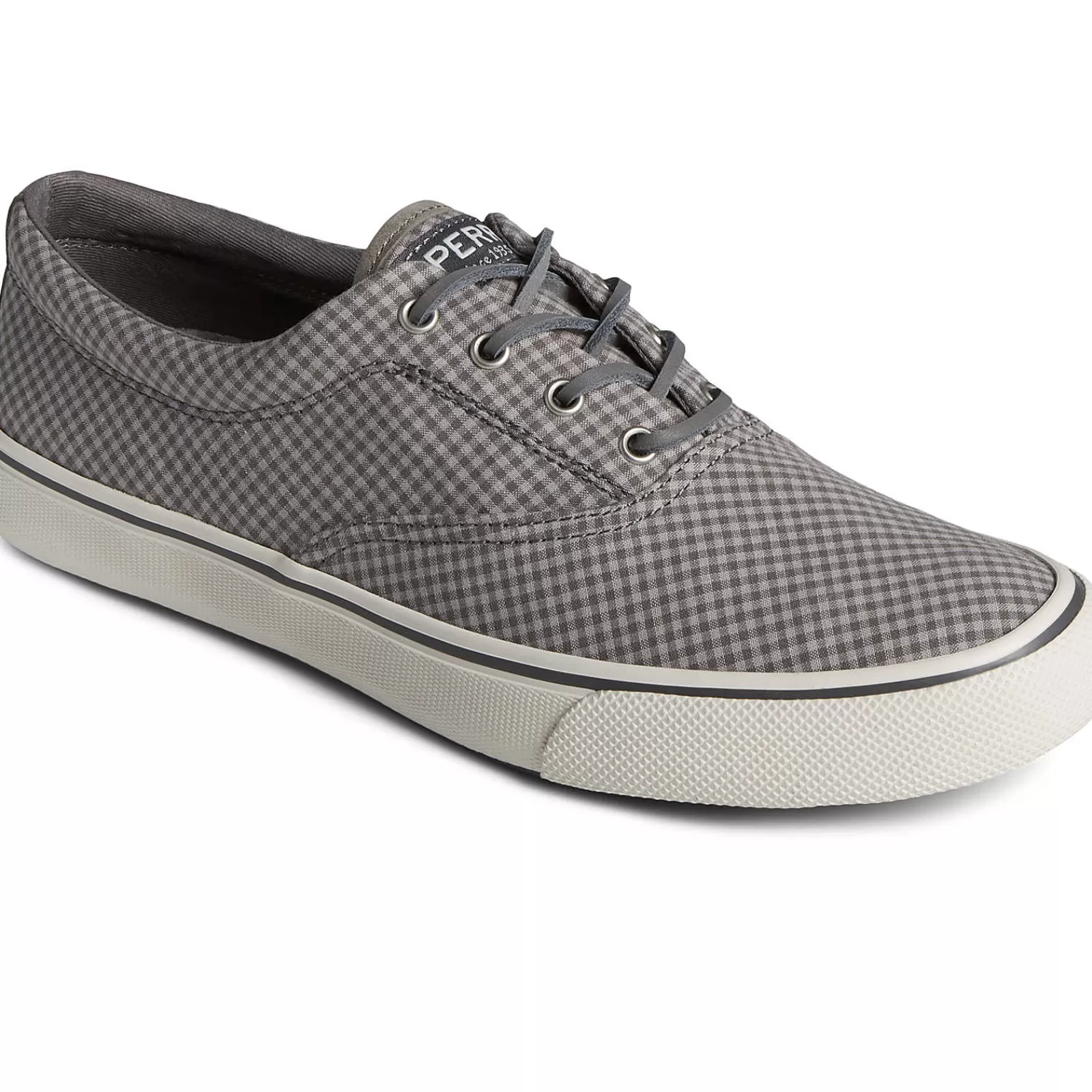 Sperry Men's SeaCycled™ Striper II CVO Gingham Sneaker Grey Shop