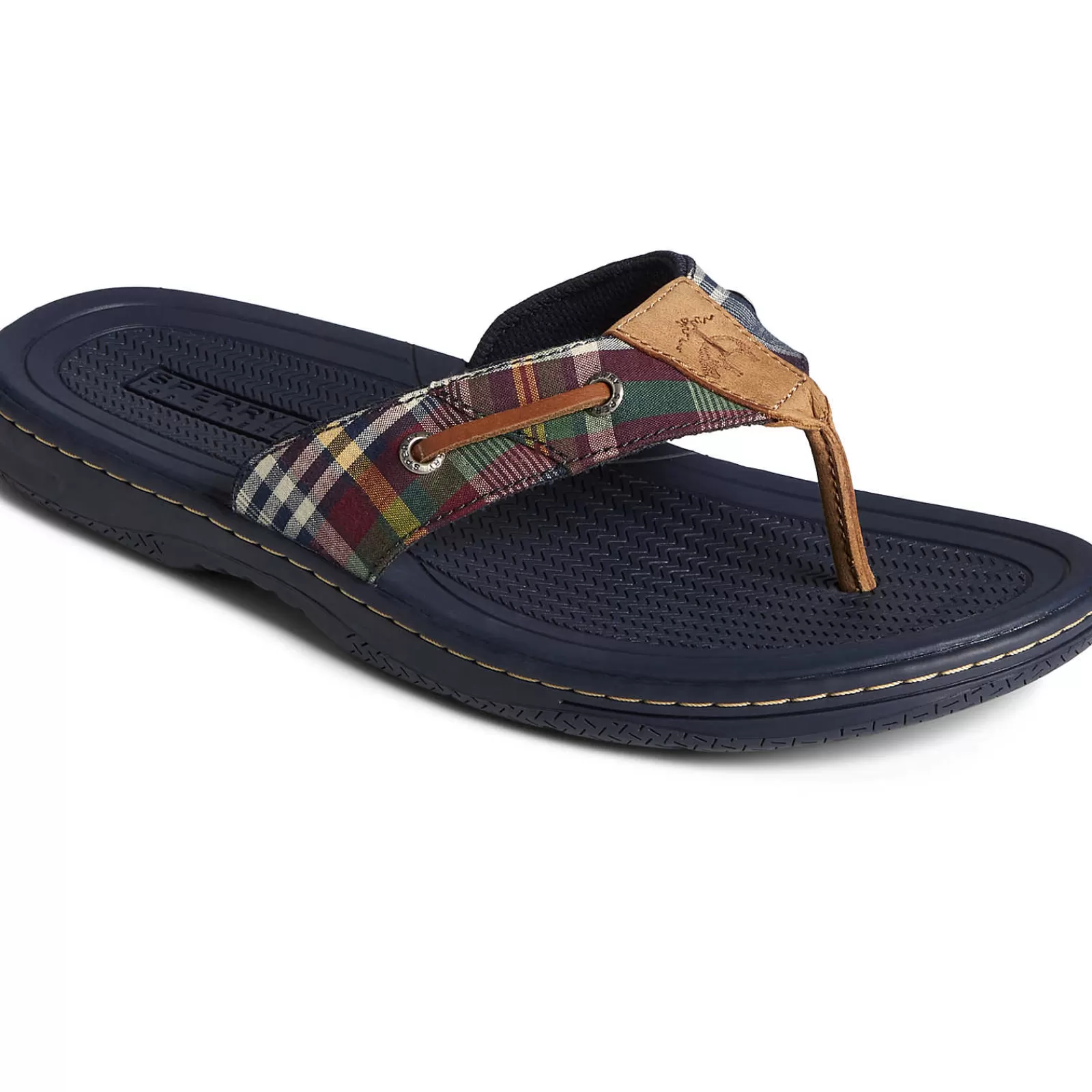 Sperry Men's x Brooks Brothers Baitfish Flip Flop Plaid Cheap