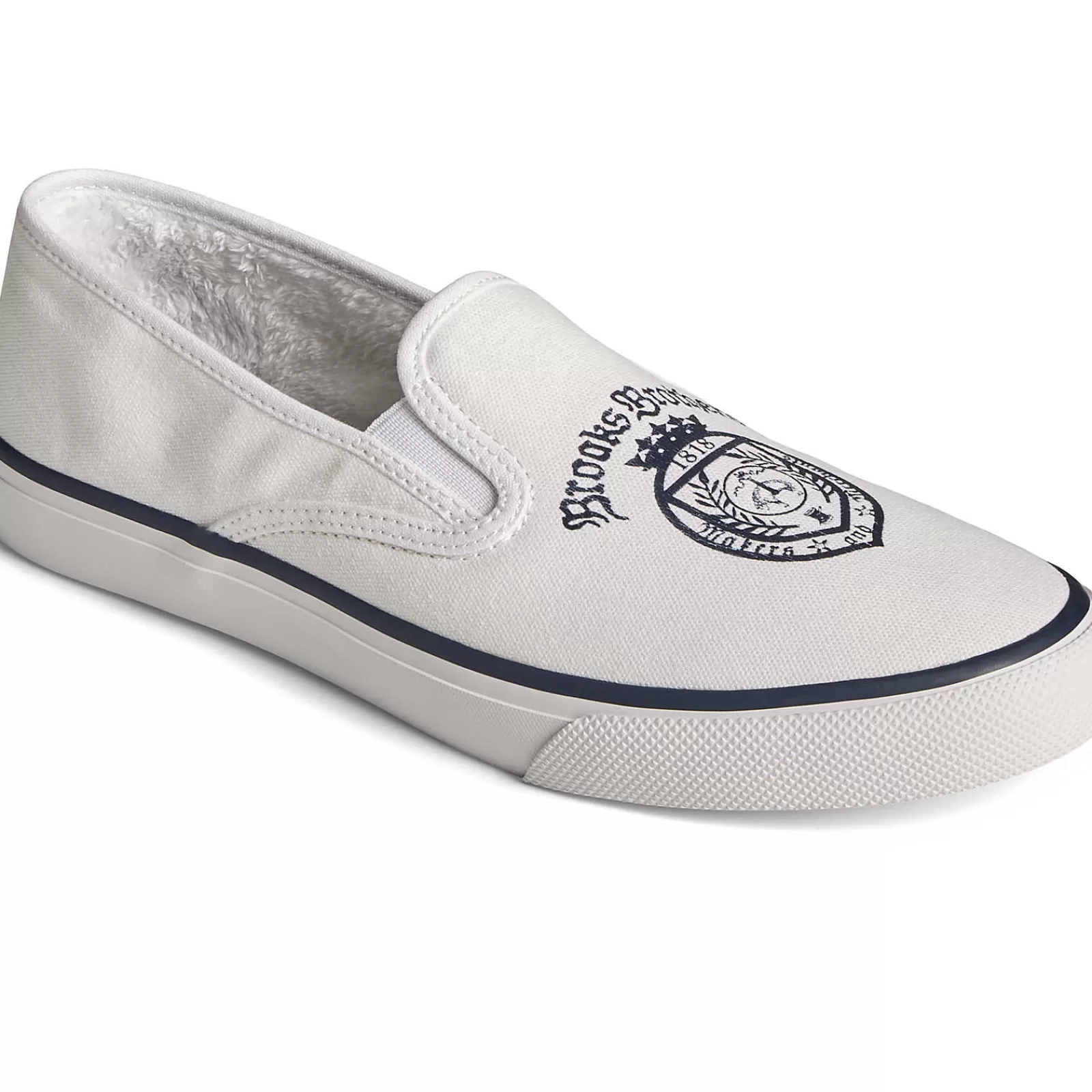 Sperry Men's x Brooks Brothers Slip On Sneaker White Fashion