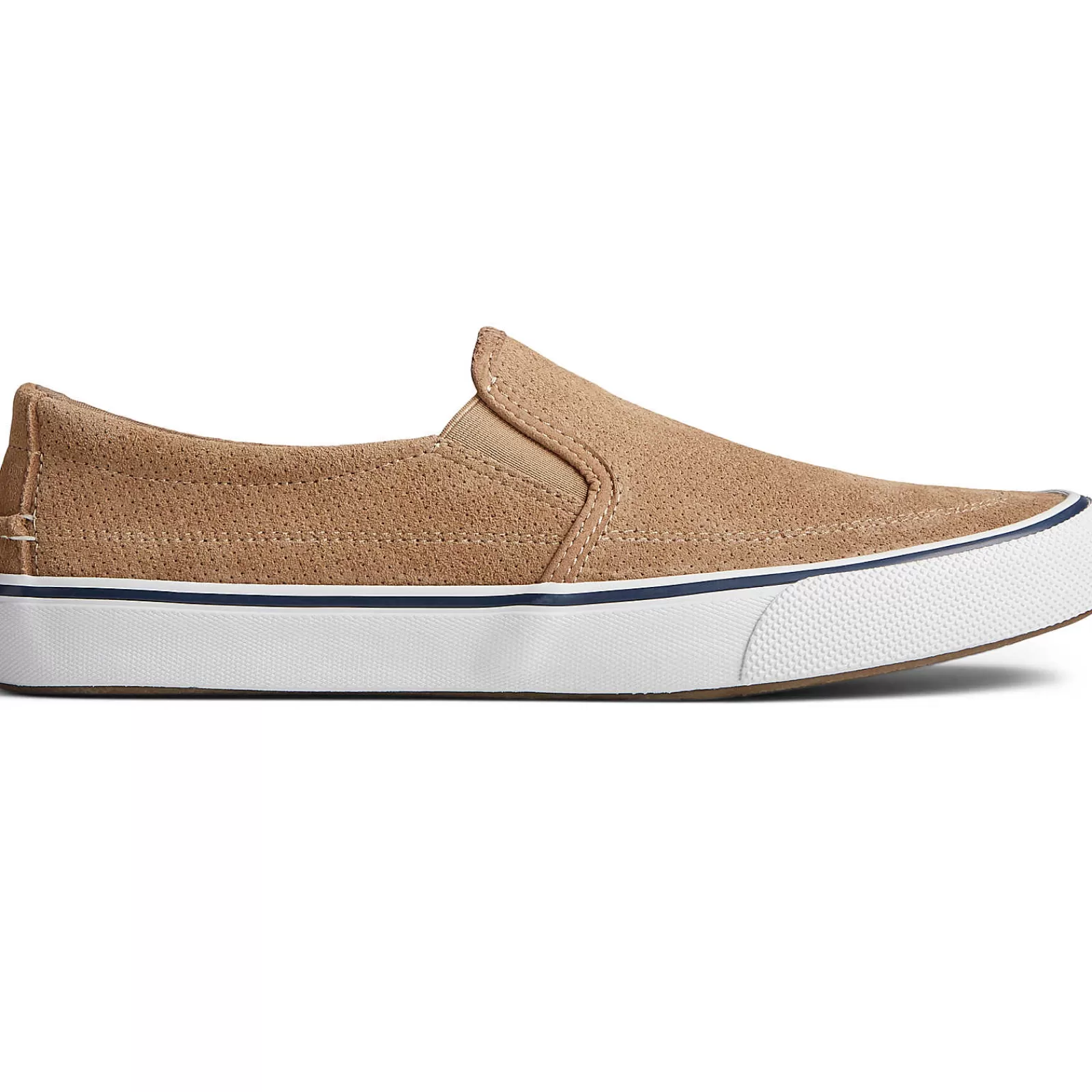 Sperry Men's Striper II Twin Gore Perforated Slip On Sneaker Tan Hot