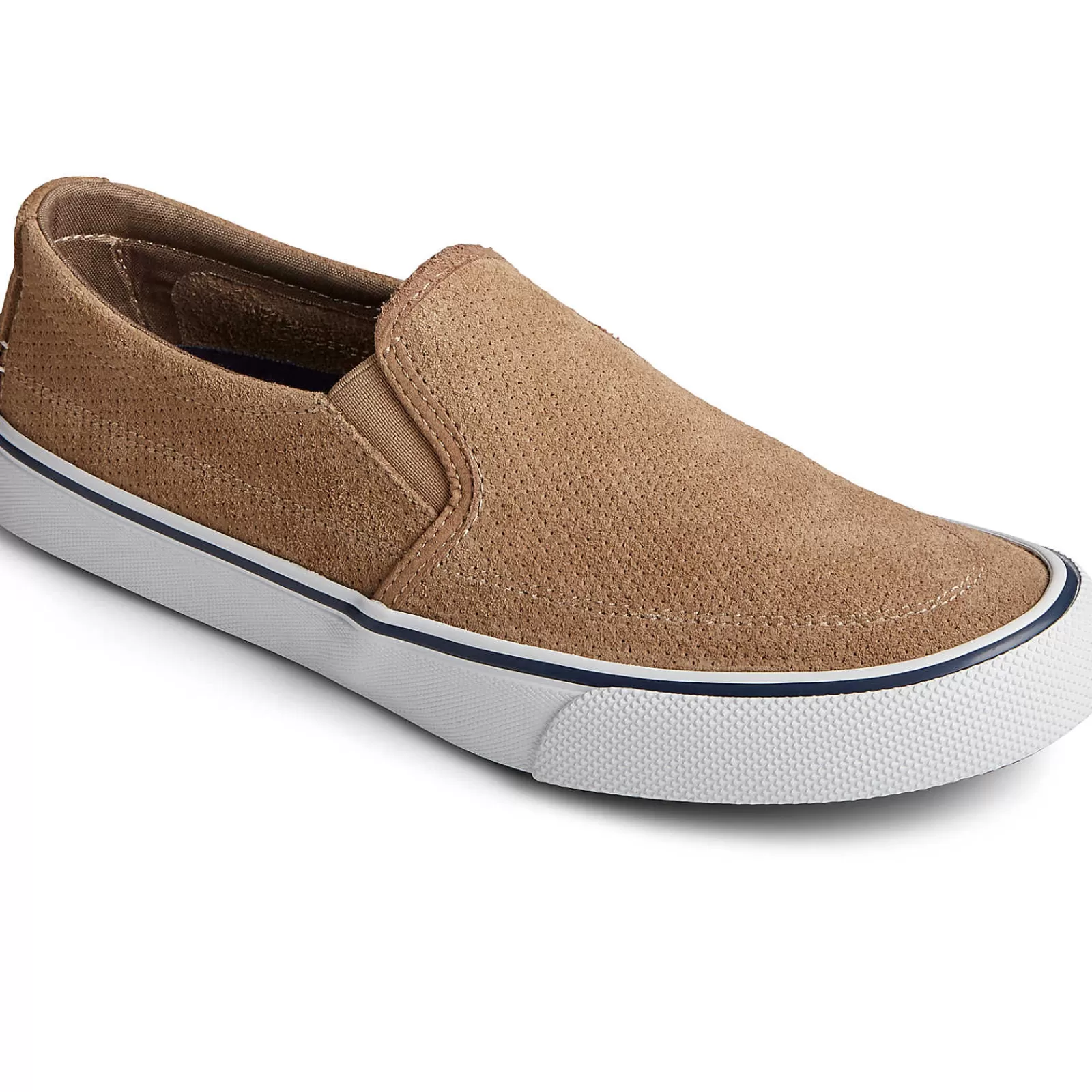 Sperry Men's Striper II Twin Gore Perforated Slip On Sneaker Tan Hot