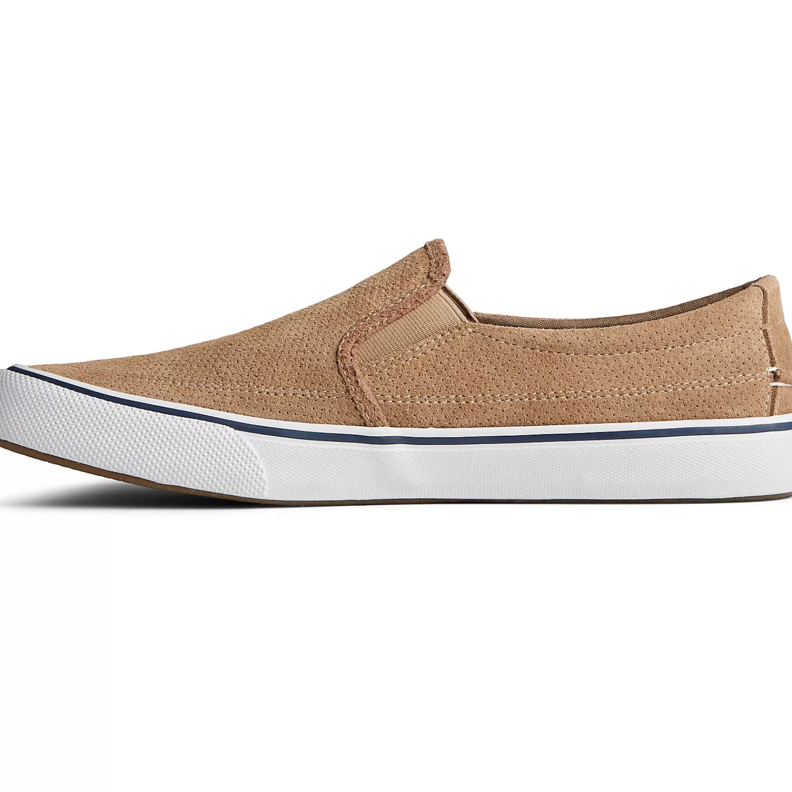 Sperry Men's Striper II Twin Gore Perforated Slip On Sneaker Tan Hot