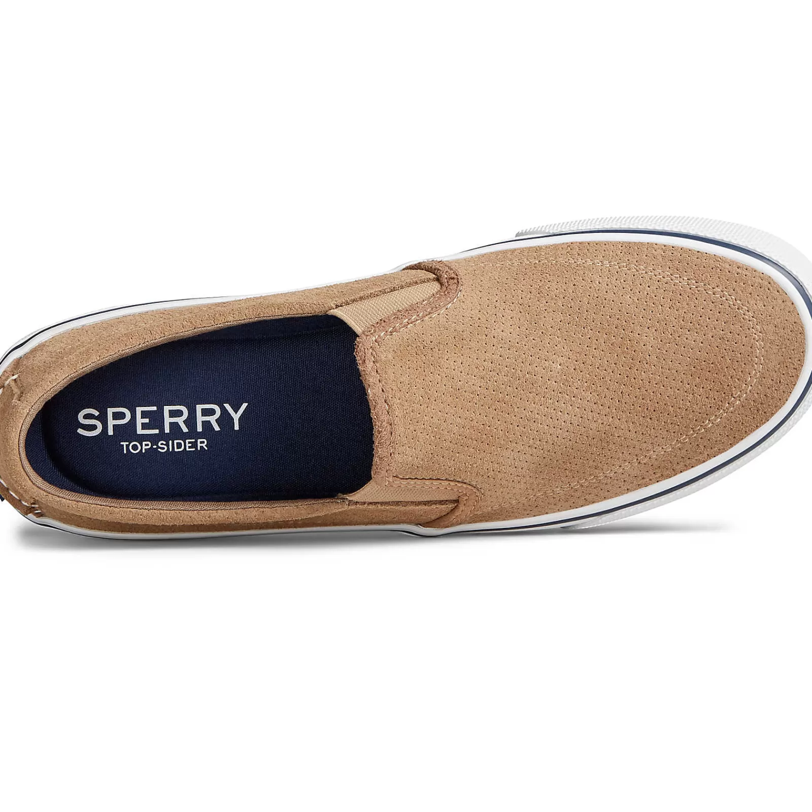 Sperry Men's Striper II Twin Gore Perforated Slip On Sneaker Tan Hot