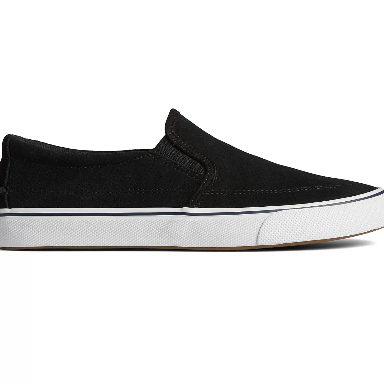 Sperry Men's Striper II Twin Gore Suede Slip On Sneaker Black Cheap