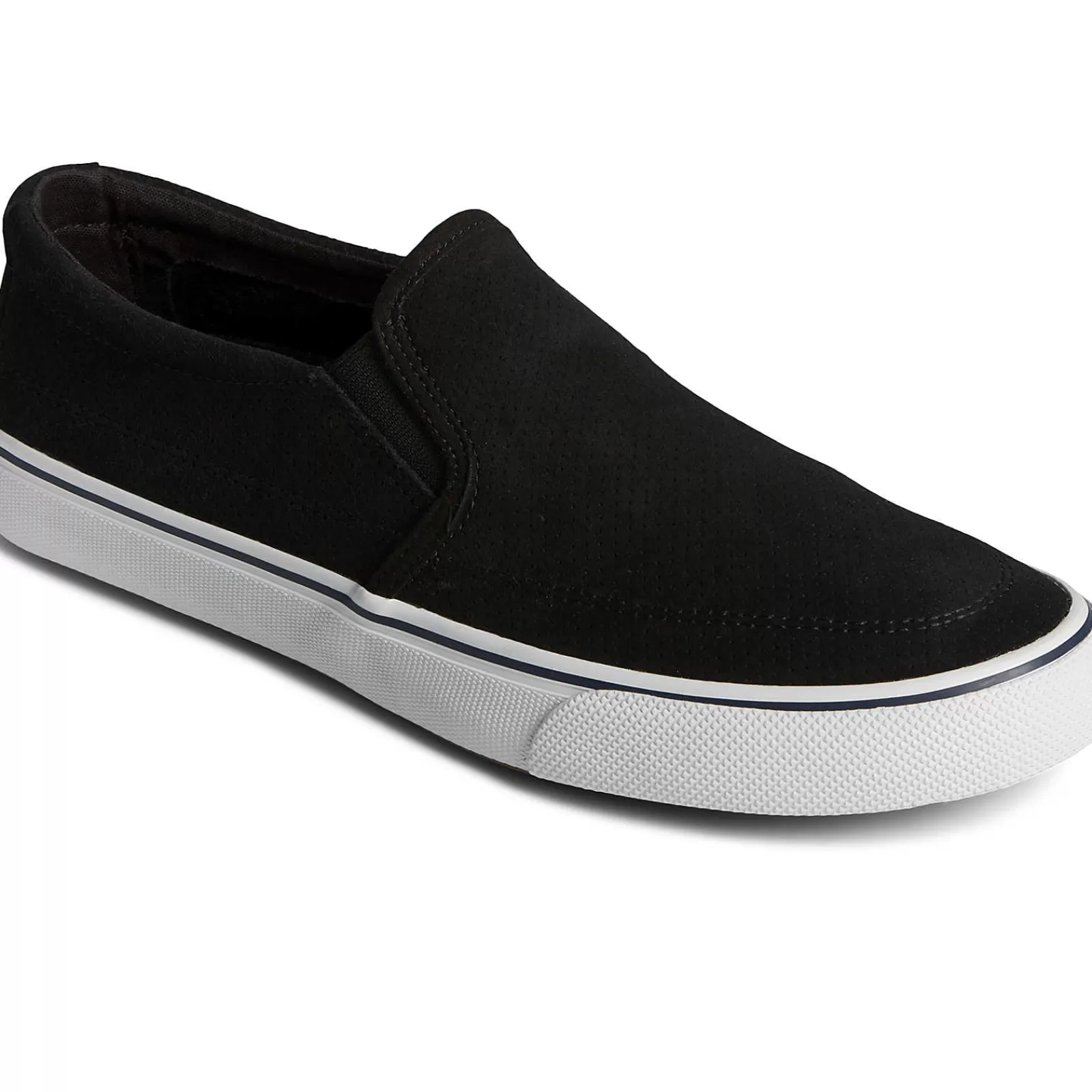 Sperry Men's Striper II Twin Gore Suede Slip On Sneaker Black Cheap