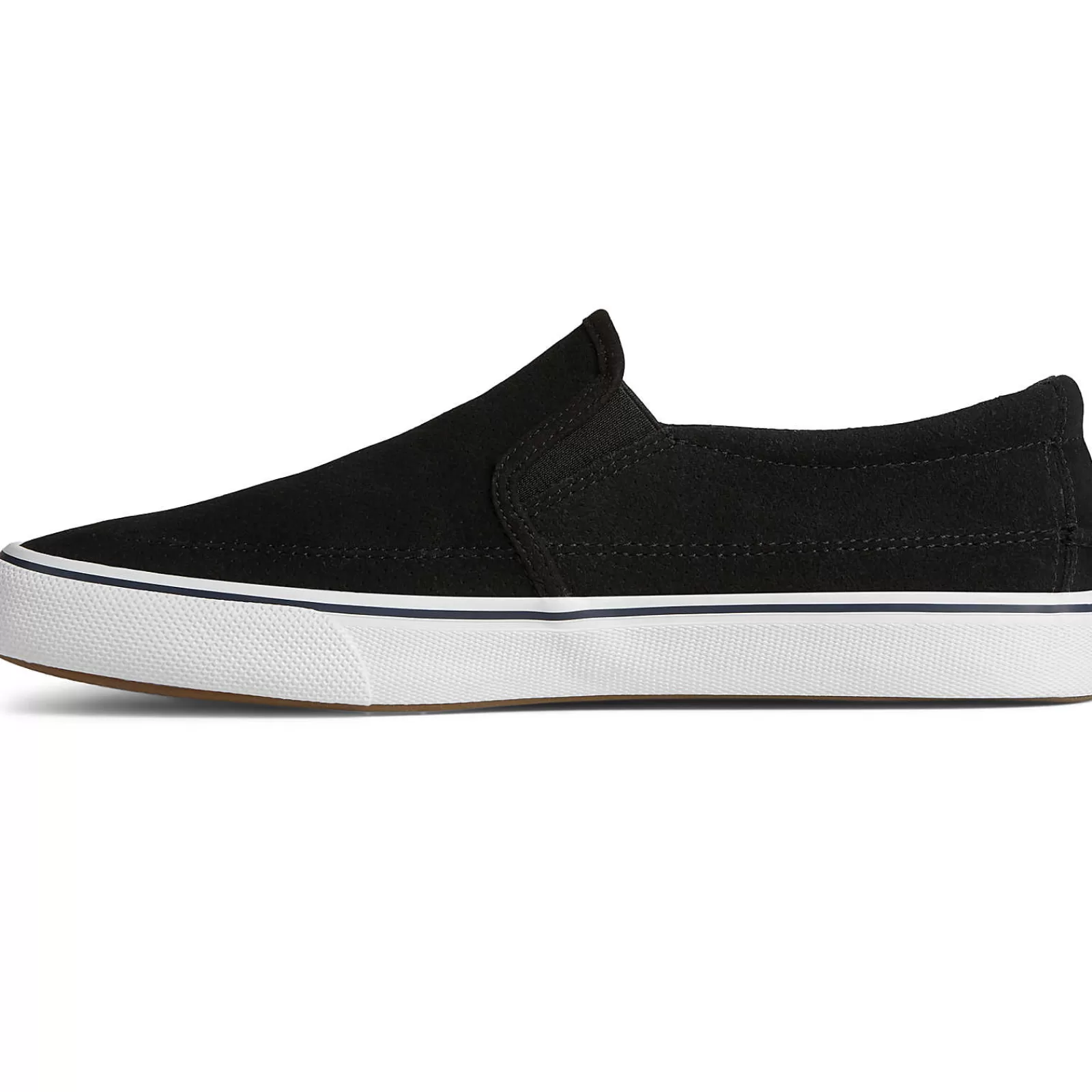 Sperry Men's Striper II Twin Gore Suede Slip On Sneaker Black Cheap