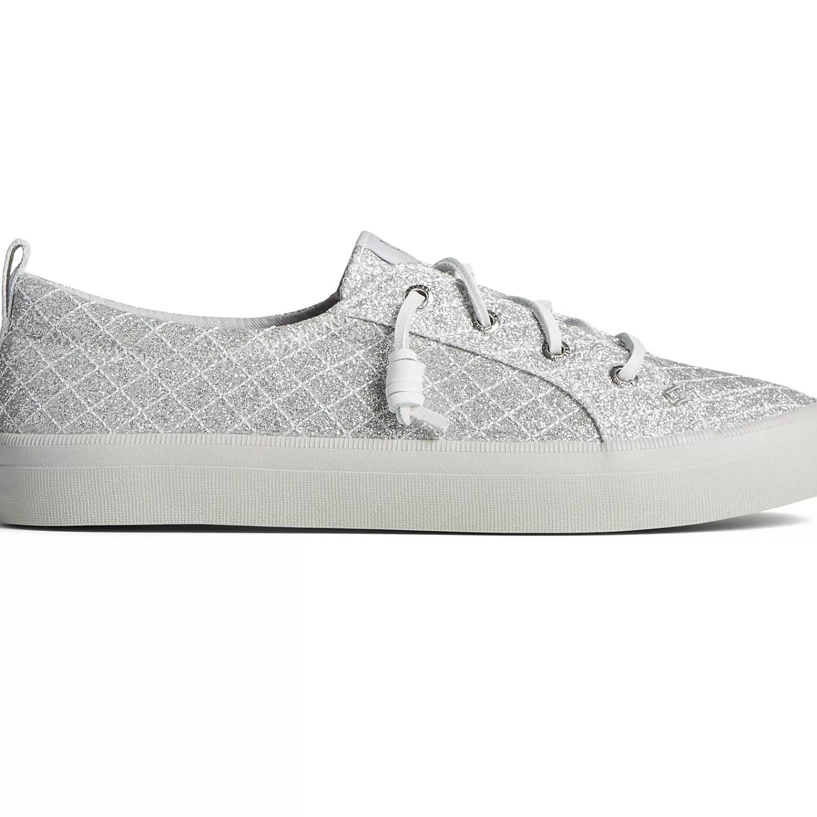 Sperry Women's Crest Quilted Shimmer Sneaker Silver Hot