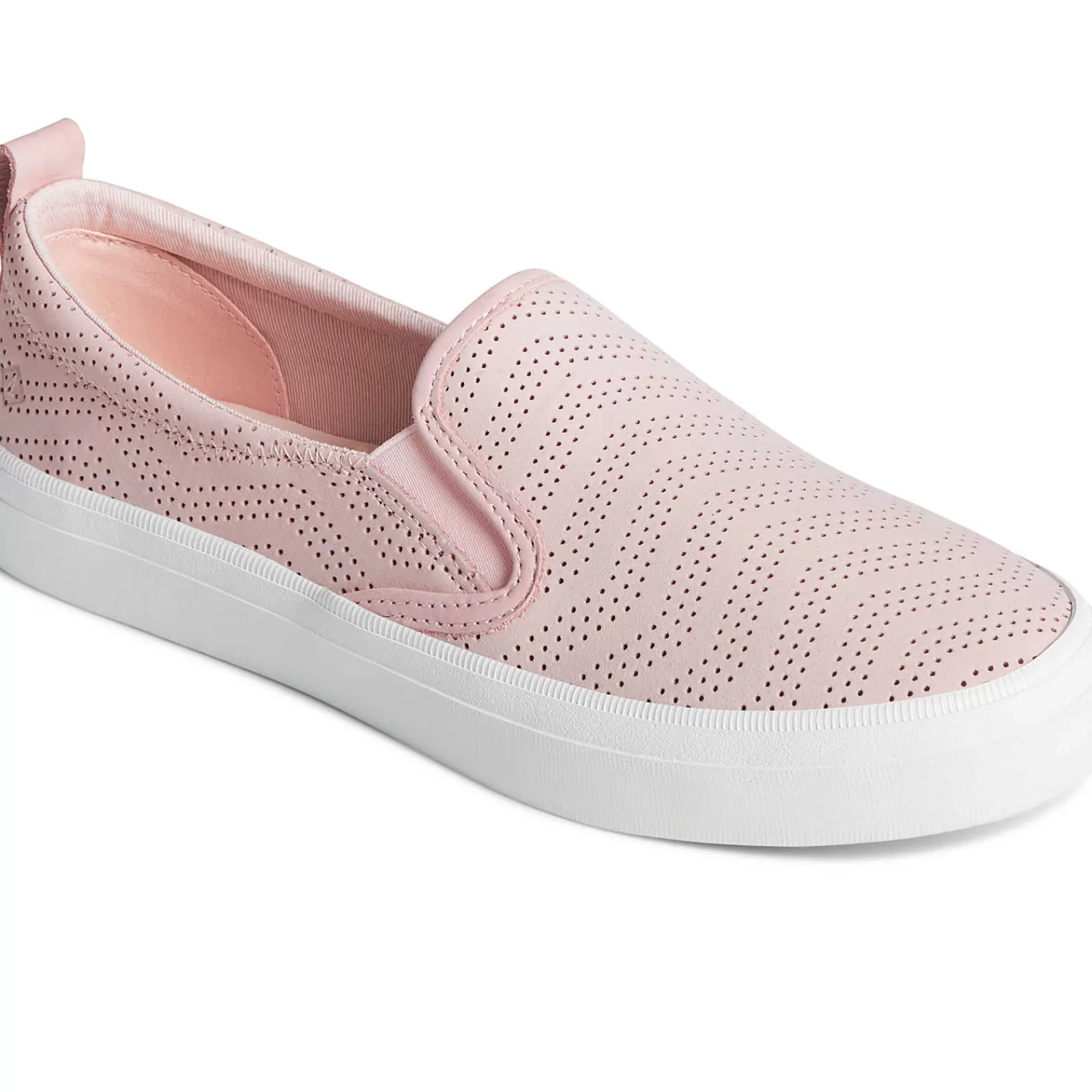 Sperry Women's Crest Twin Gore Perforated Leather Slip On Sneaker Blush Best Sale