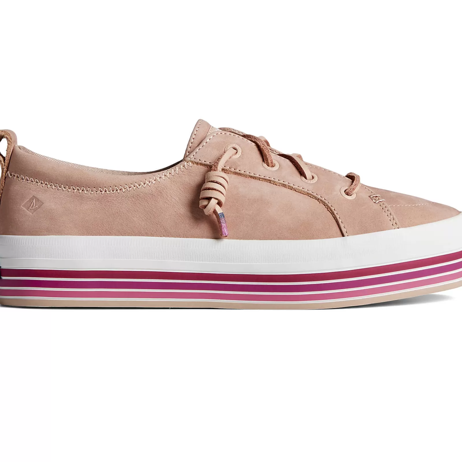 Sperry Women's Crest Vibe Platform Stripe Sneaker Pink Best Sale