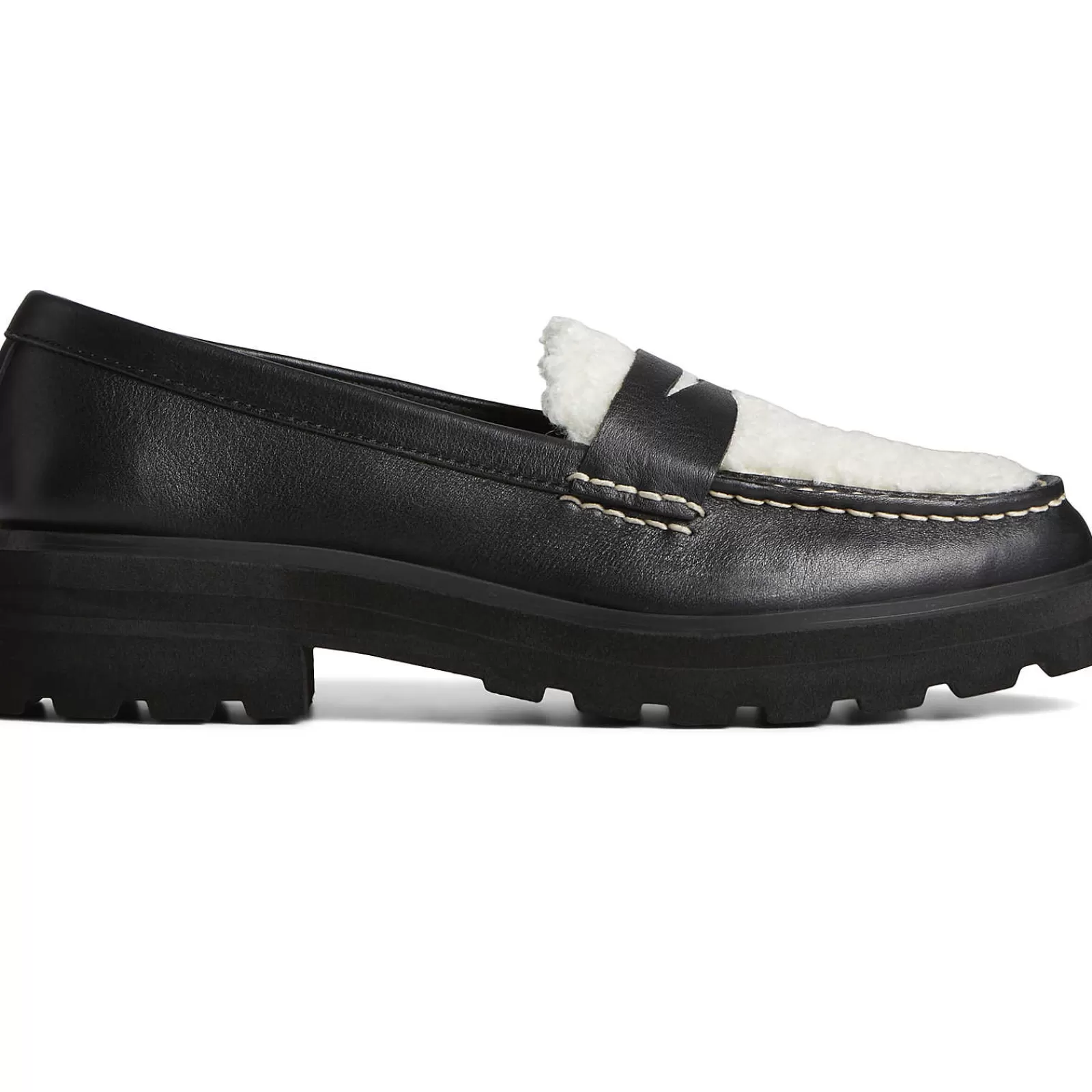 Sperry Women's Lug Penny Loafer Black/White Store