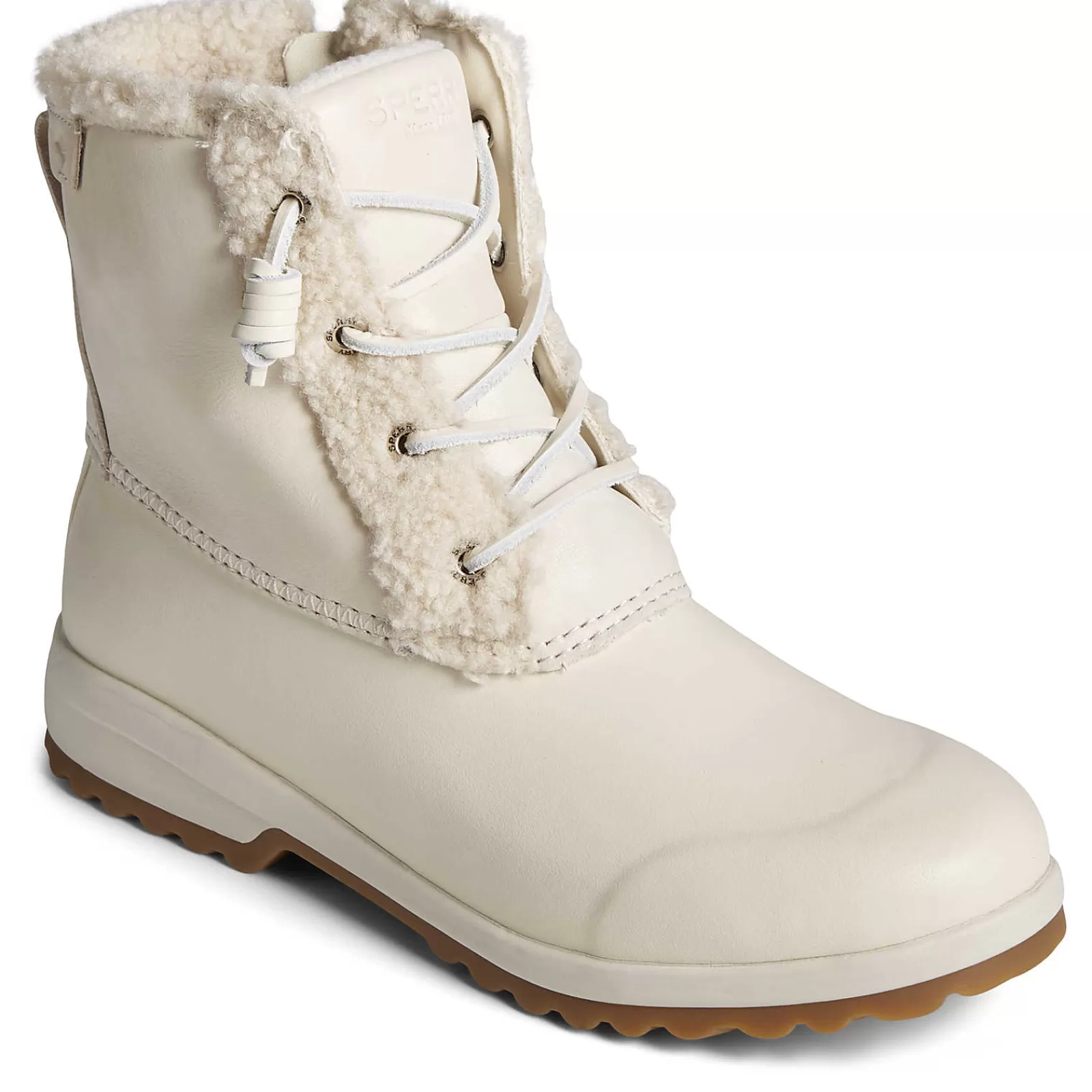 Sperry Women's Maritime Repel Teddy Trim Snow Boot Ivory Cheap