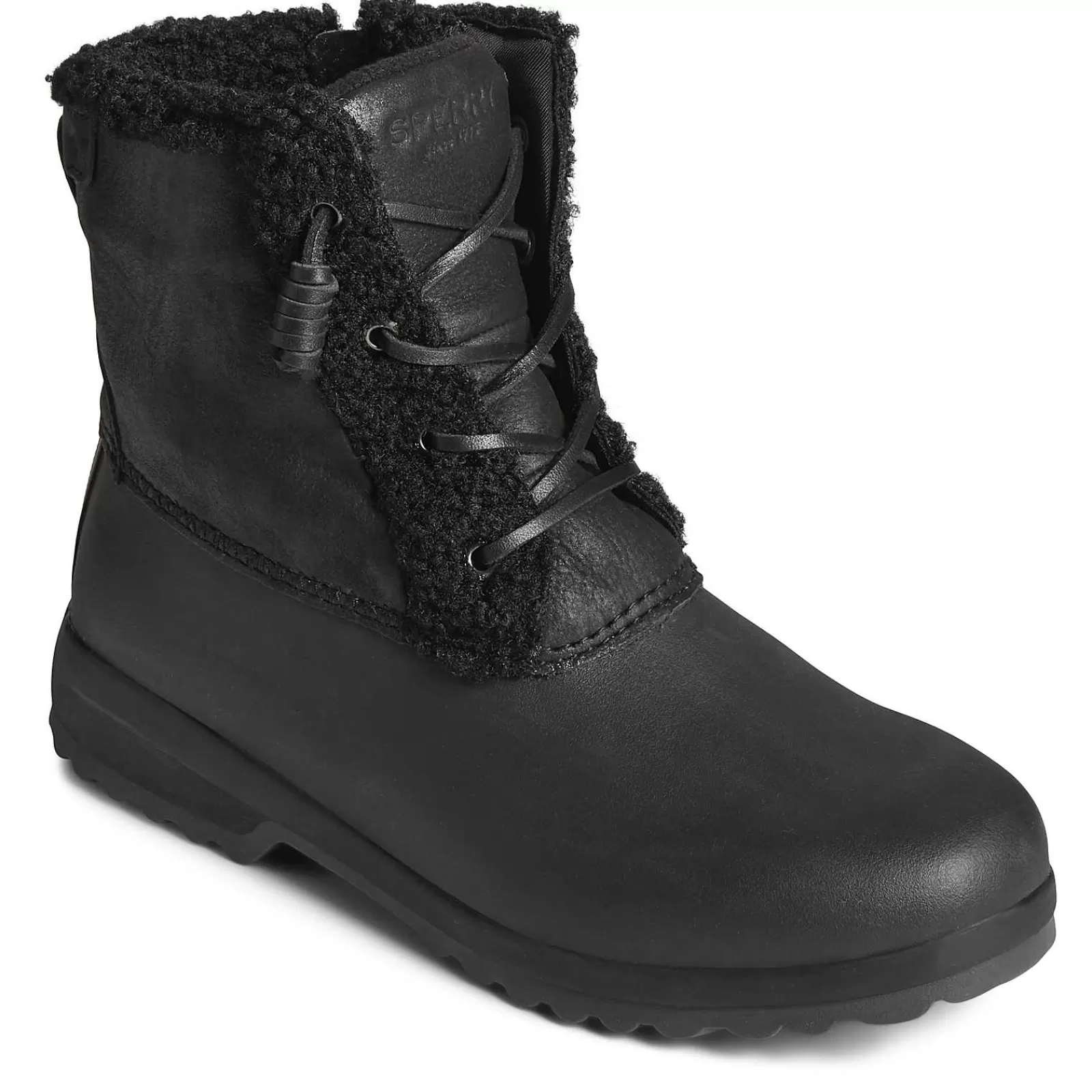 Sperry Women's Maritime Repel Teddy Trim Snow Boot Black Shop