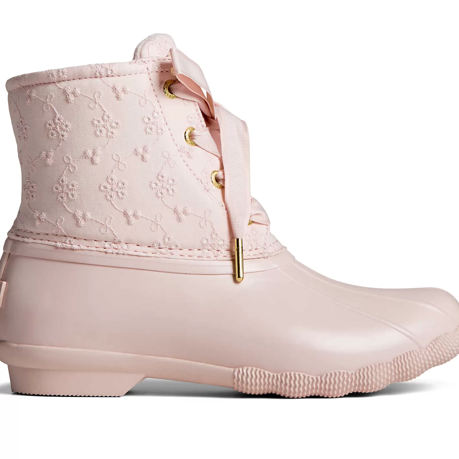 Sperry Women's Saltwater Eyelet Duck Boot Pink Online