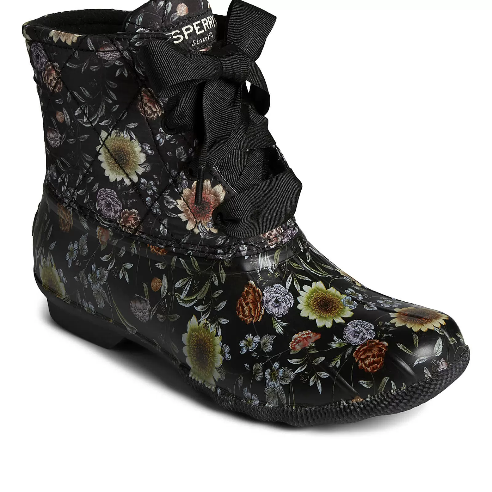 Sperry Women's Saltwater Floral Duck Boot Black Outlet