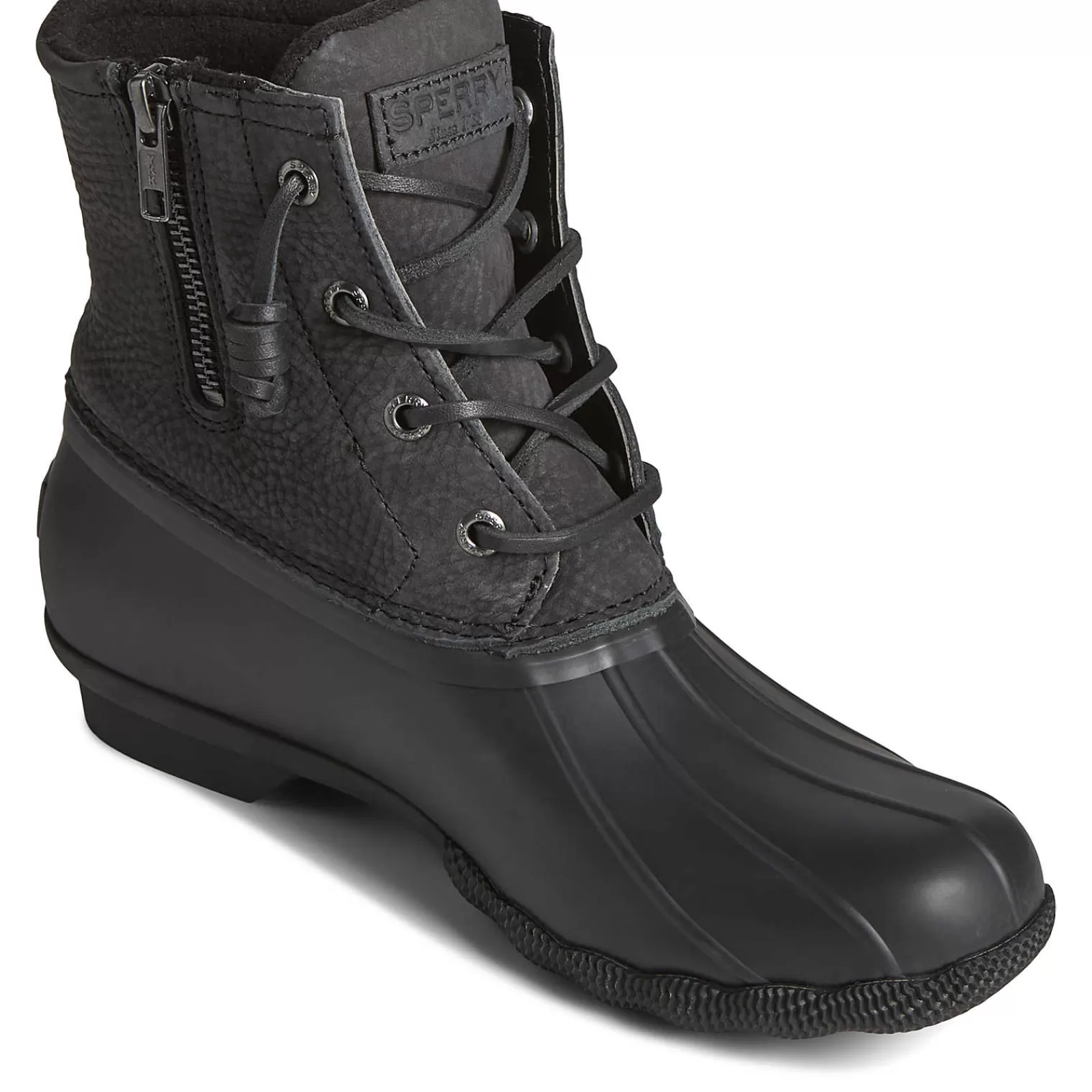 Sperry Women's Saltwater Mainsail Leather Duck Boot Black Best