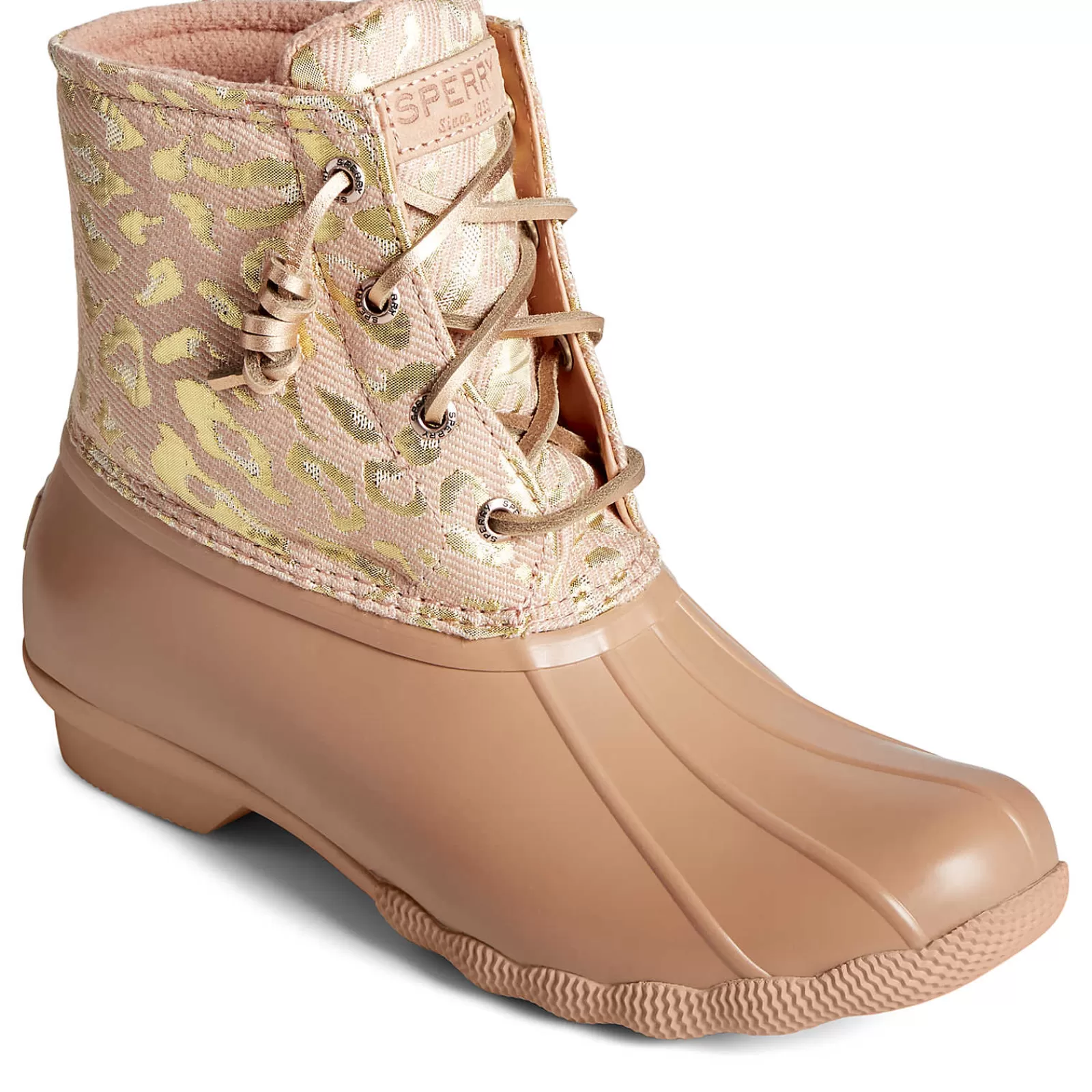 Sperry Women's Saltwater Metallic Jacquard Duck Boot Rose Best Sale