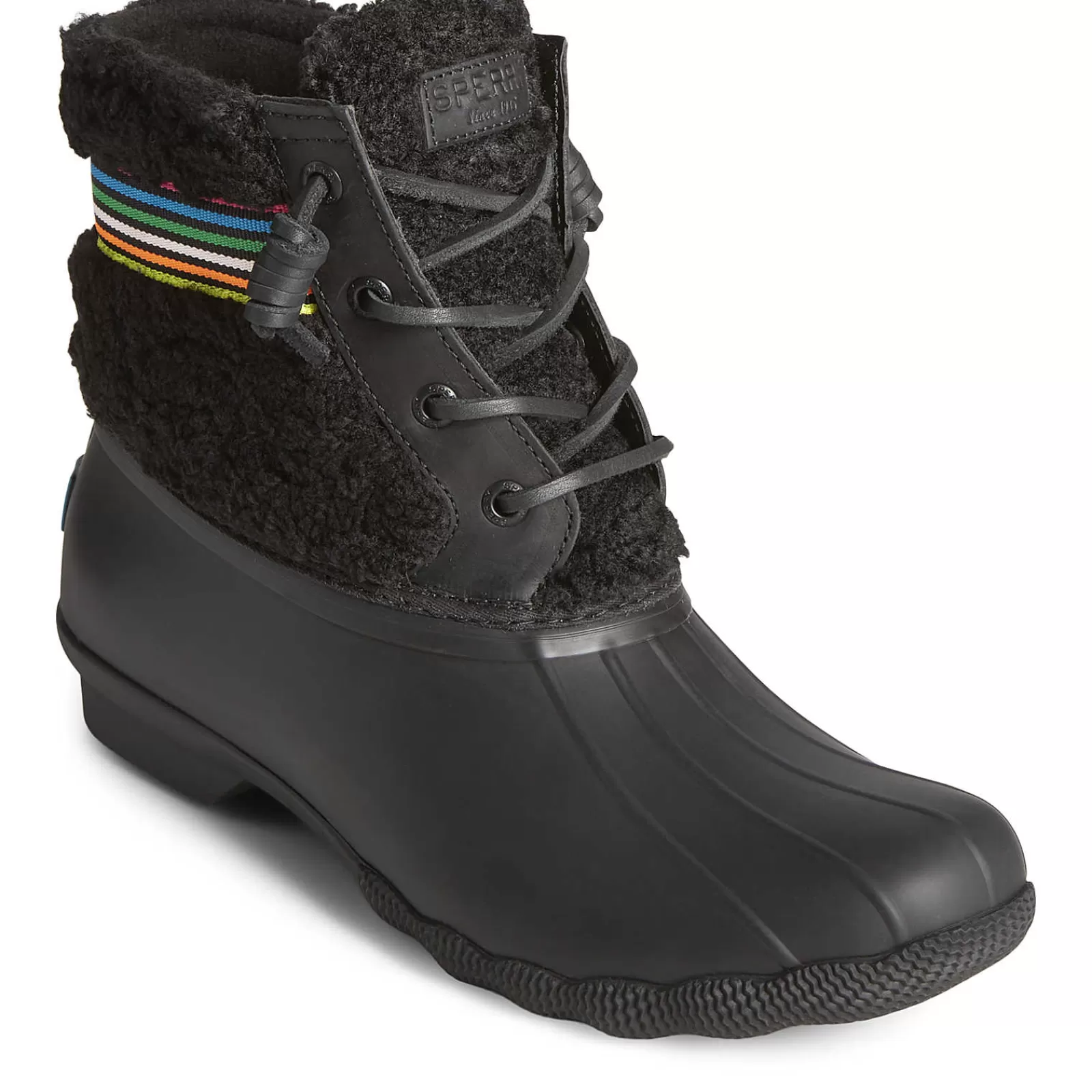 Sperry Women's Saltwater™ Rainbow Sherpa Duck Boot Black Cheap