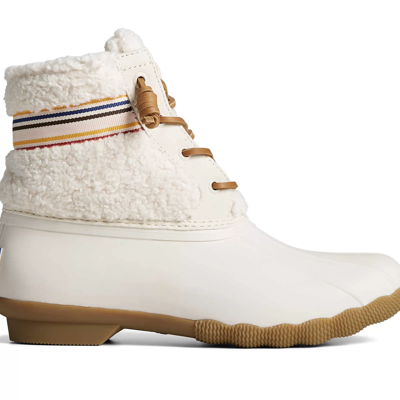 Sperry Women's Saltwater™ Rainbow Sherpa Duck Boot Ivory Store