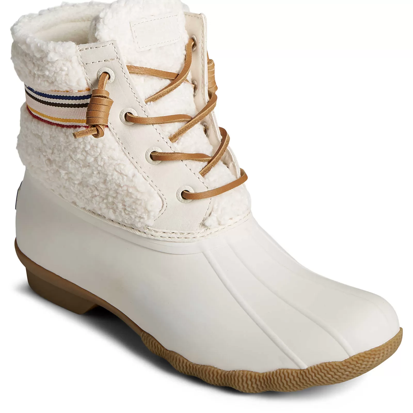 Sperry Women's Saltwater™ Rainbow Sherpa Duck Boot Ivory Store