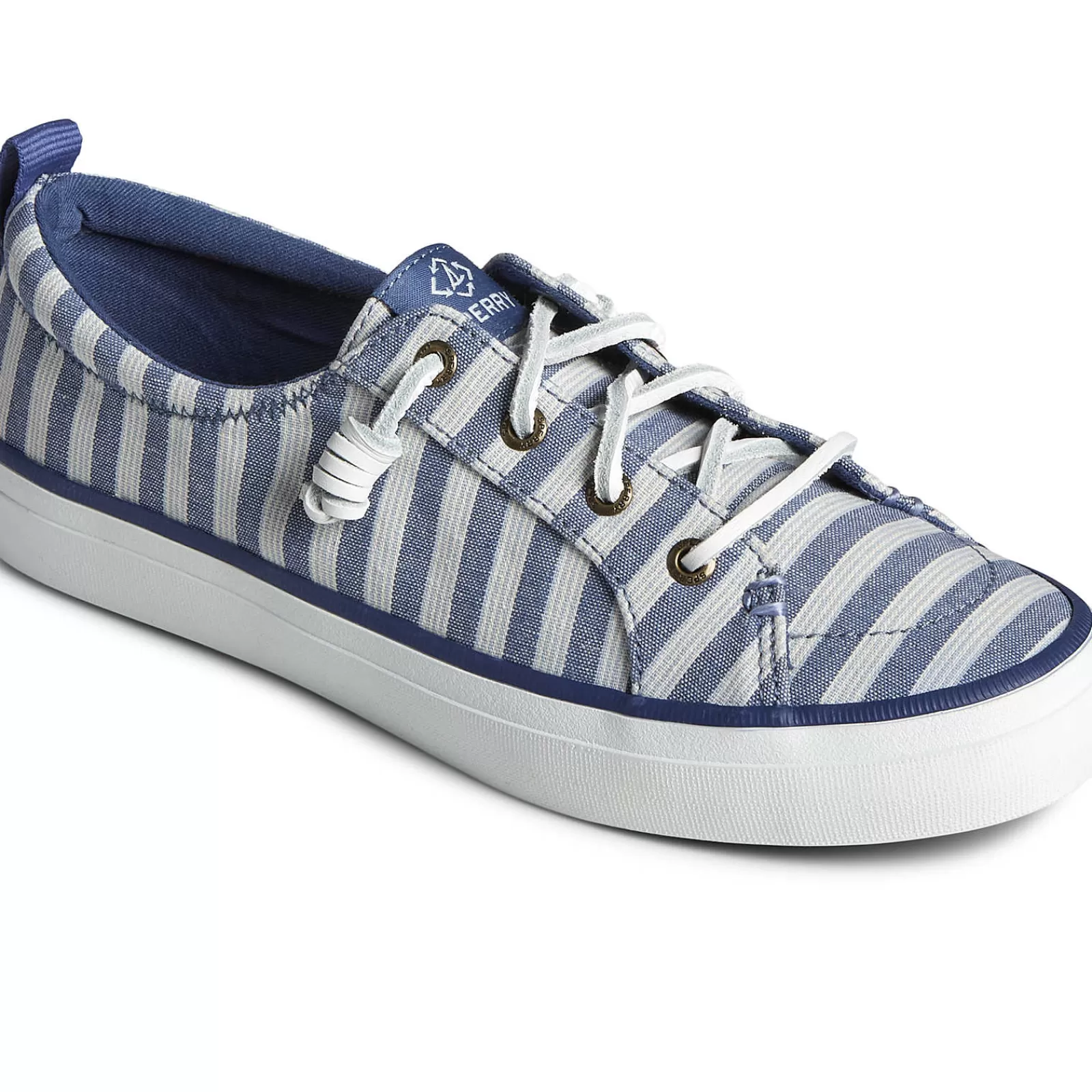 Sperry Women's SeaCycled™ Crest Vibe Striped Textile Sneaker Navy Clearance