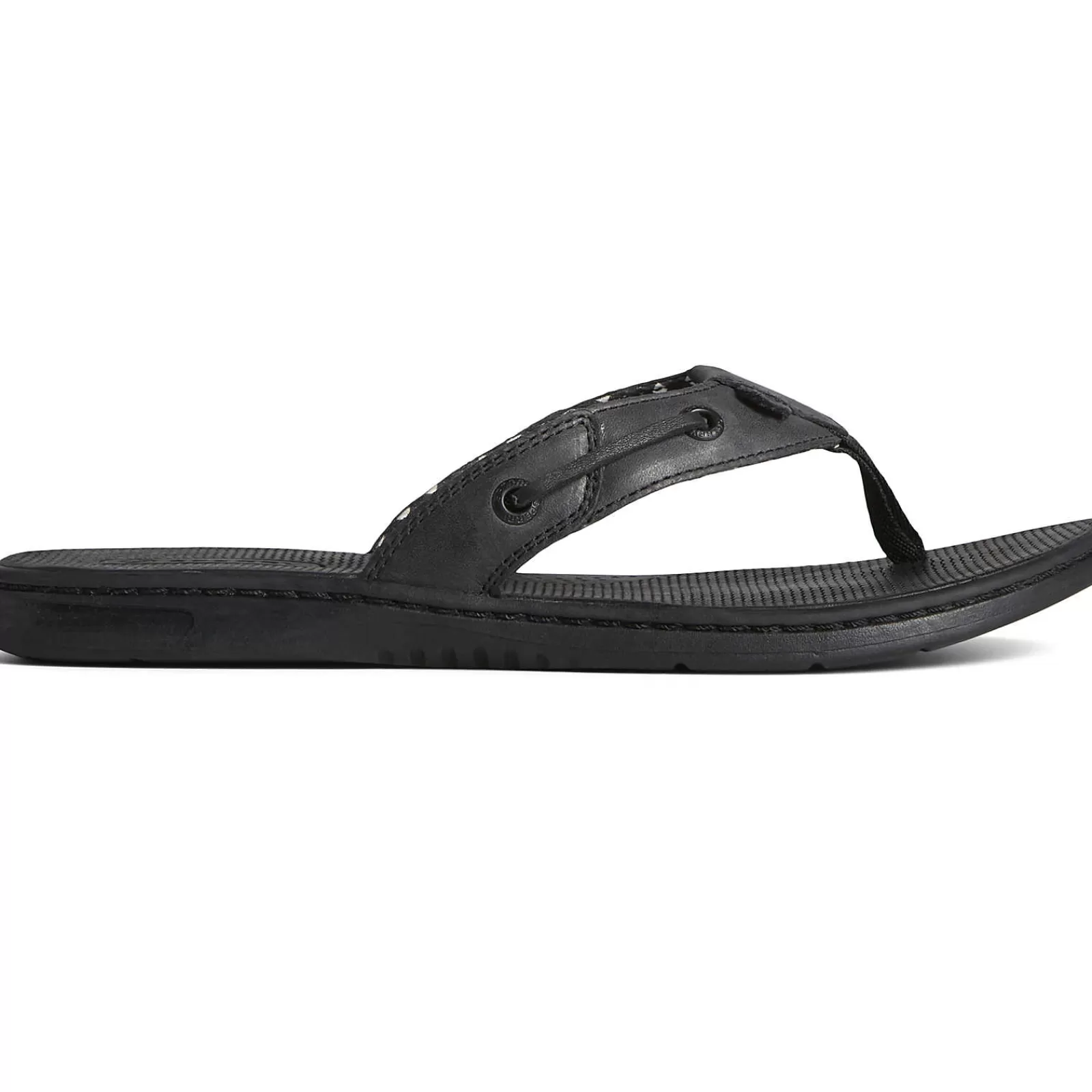 Sperry Women's Seafish Leather Flip Flop Black Best