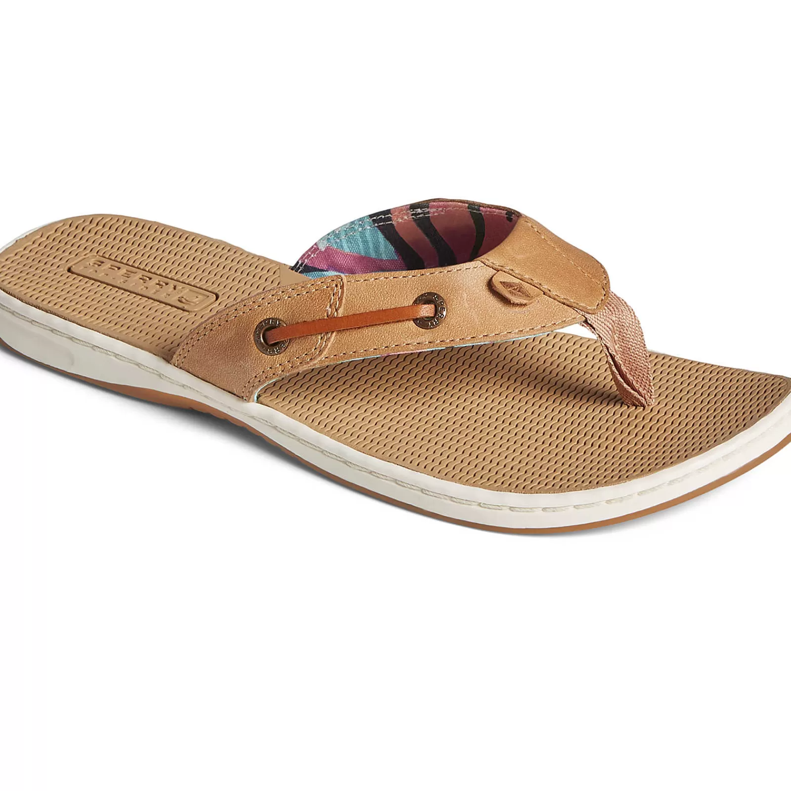 Sperry Women's Seafish Leather Flip Flop Tan Store