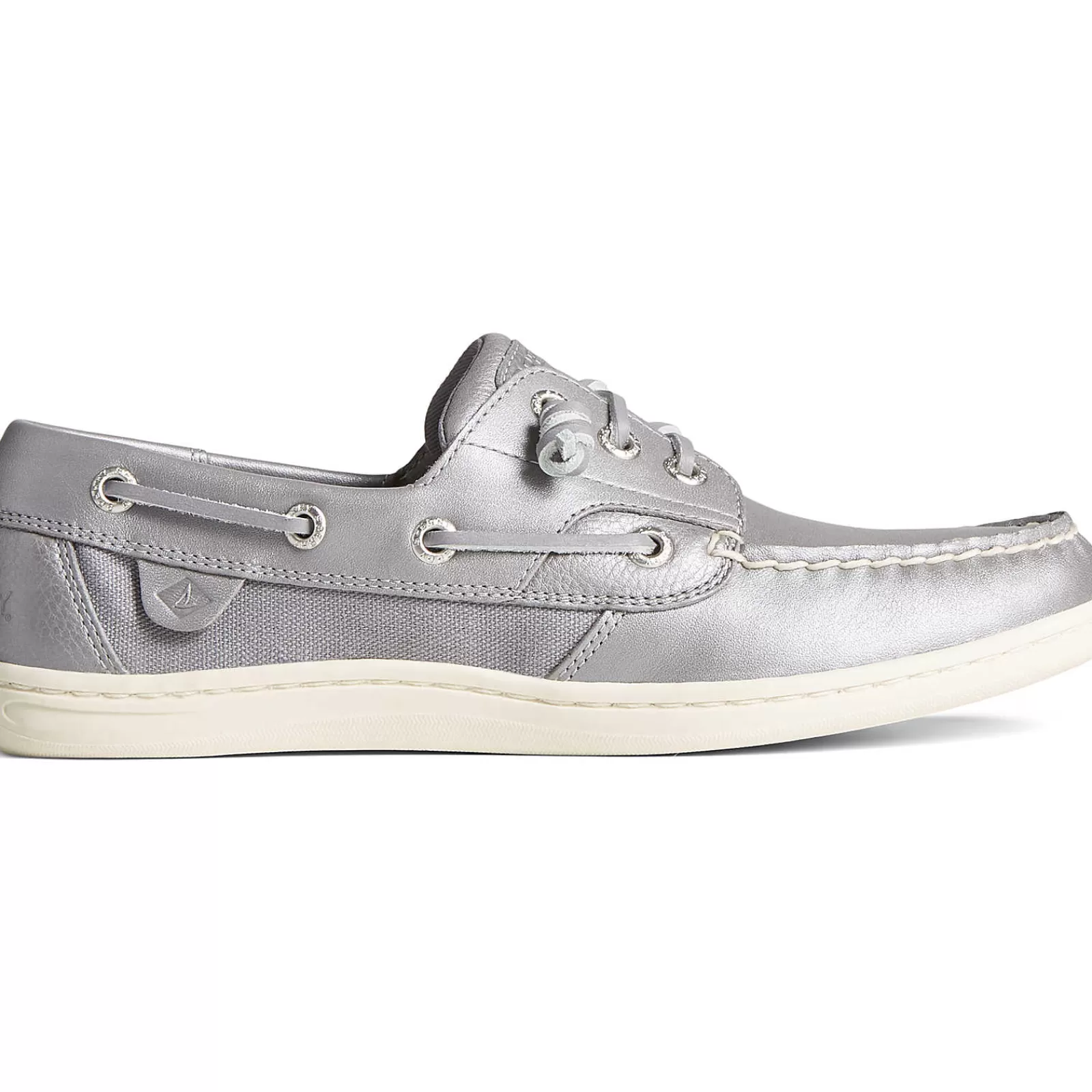 Sperry Women's Songfish Pearlized Boat Shoe Silver Fashion