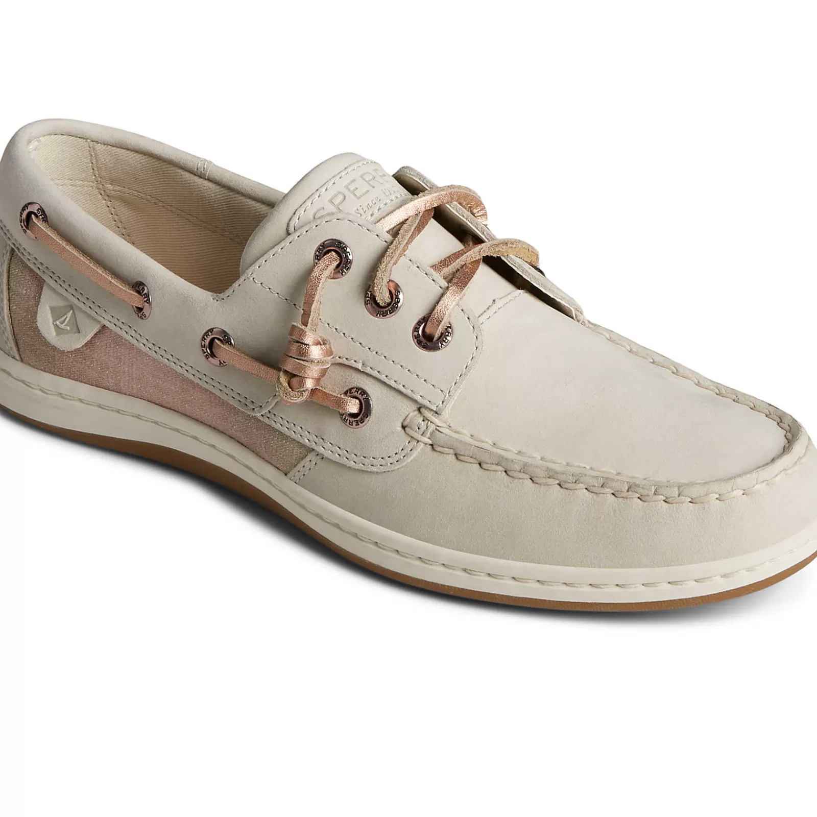 Sperry Women's Songfish Shimmer Boat Shoe Off White Best