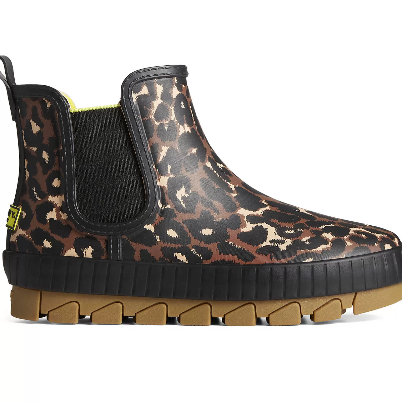 Sperry Women's Torrent Leopard Chelsea Waterproof Rain Boot Black Sale